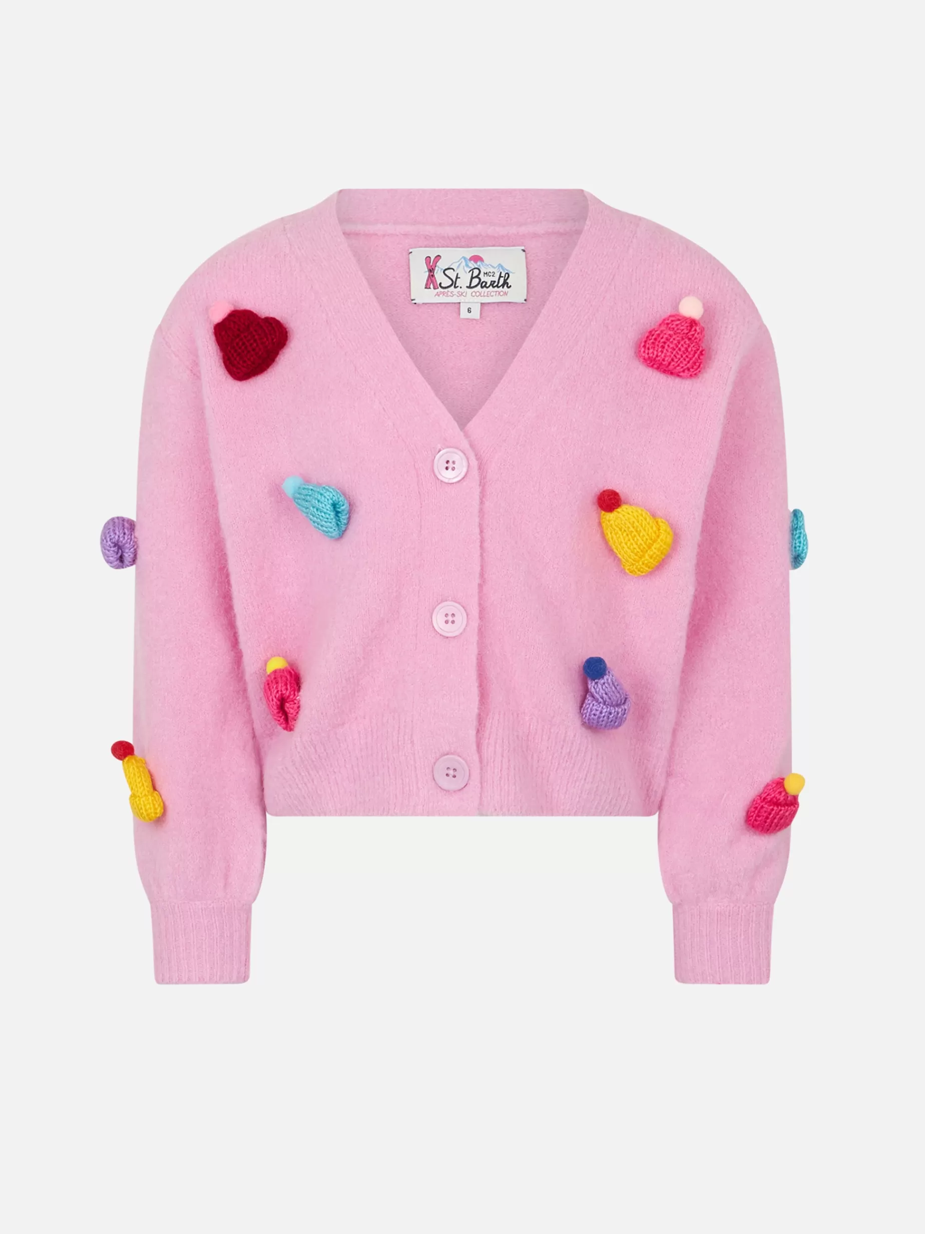 Best Cardigan corto per bambina in garzato con maniche a sbuffo Maglieria