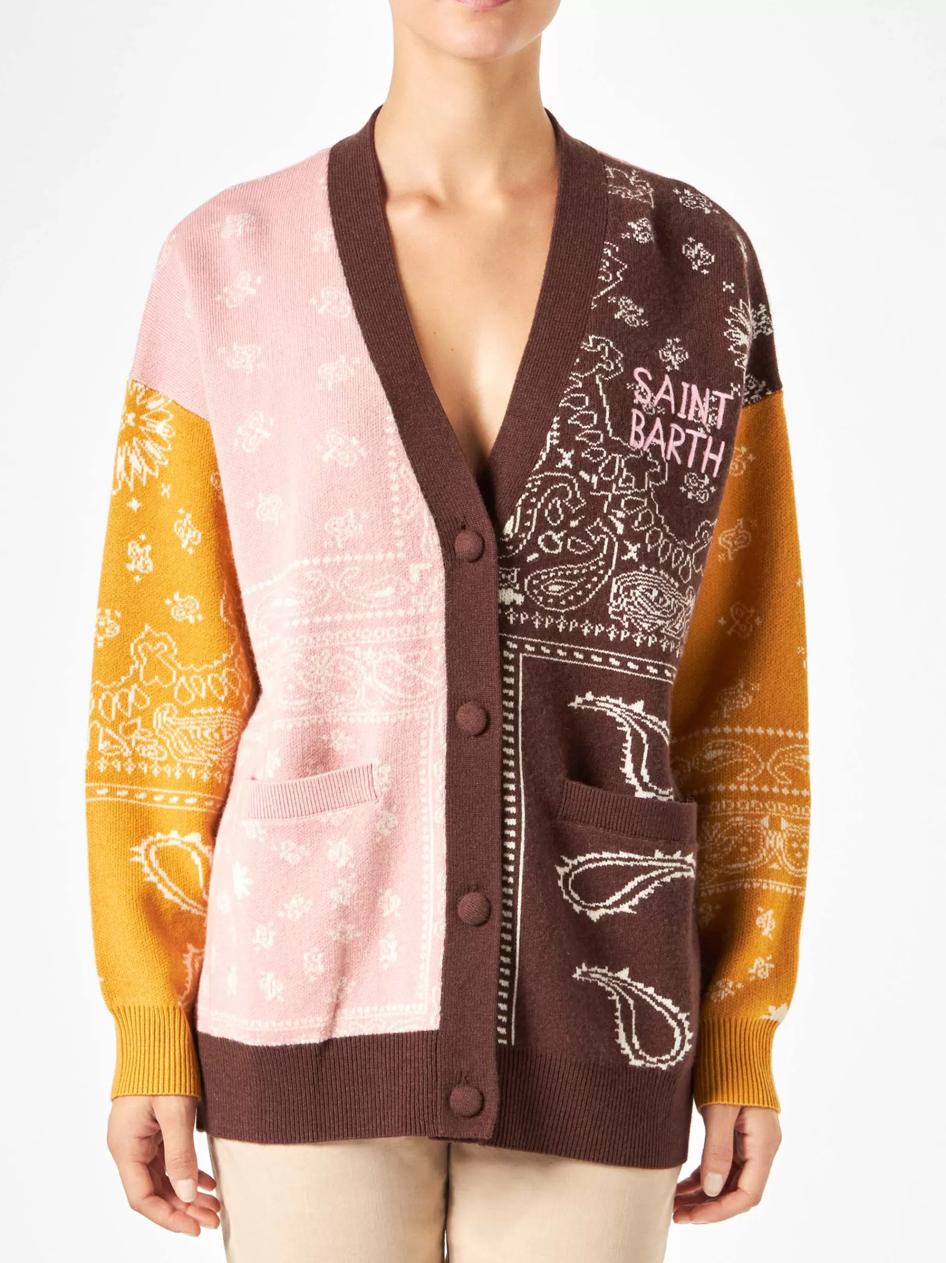 Clearance Cardigan da donna con stampa bandana Maglieria