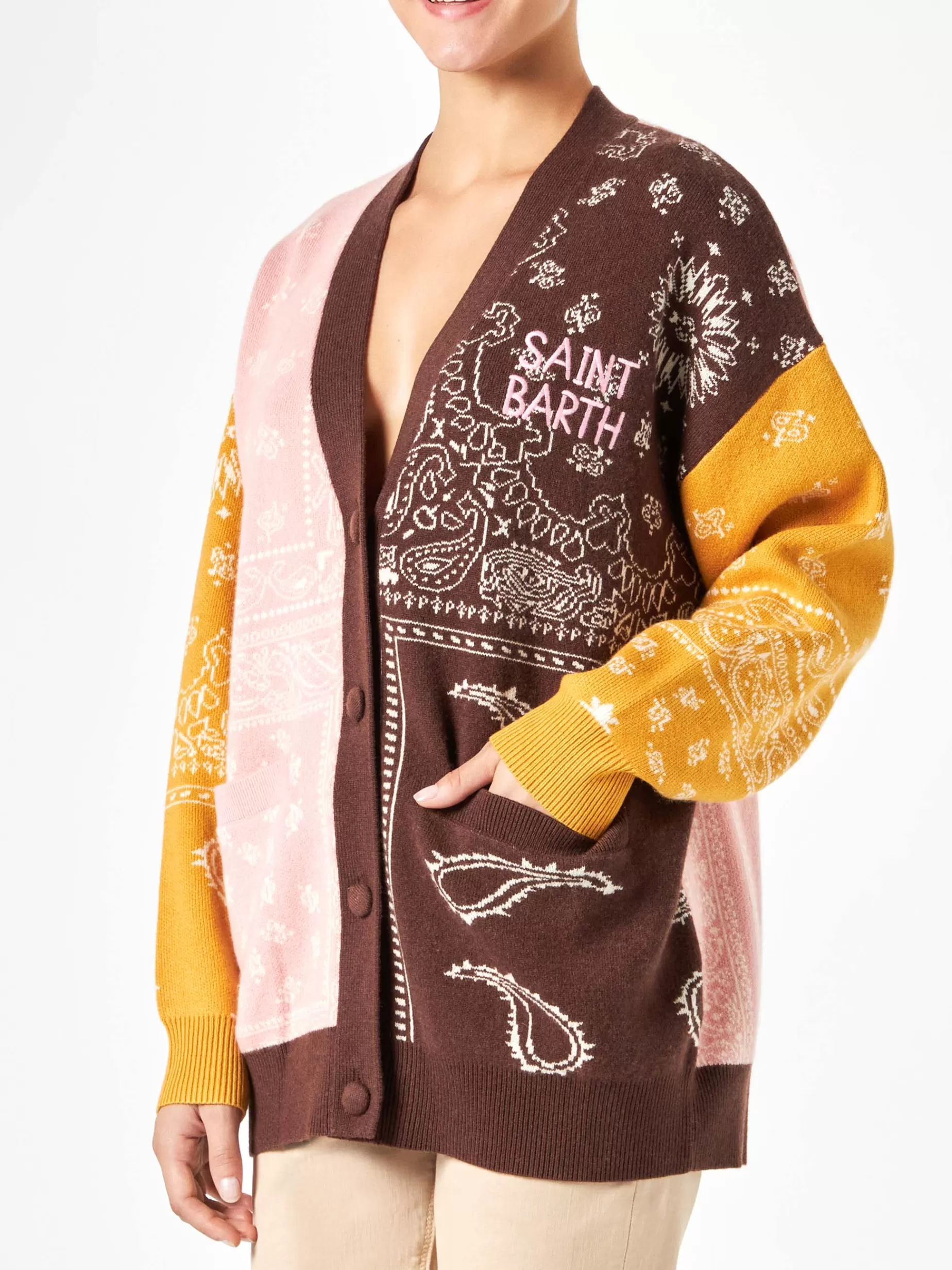 Clearance Cardigan da donna con stampa bandana Maglieria