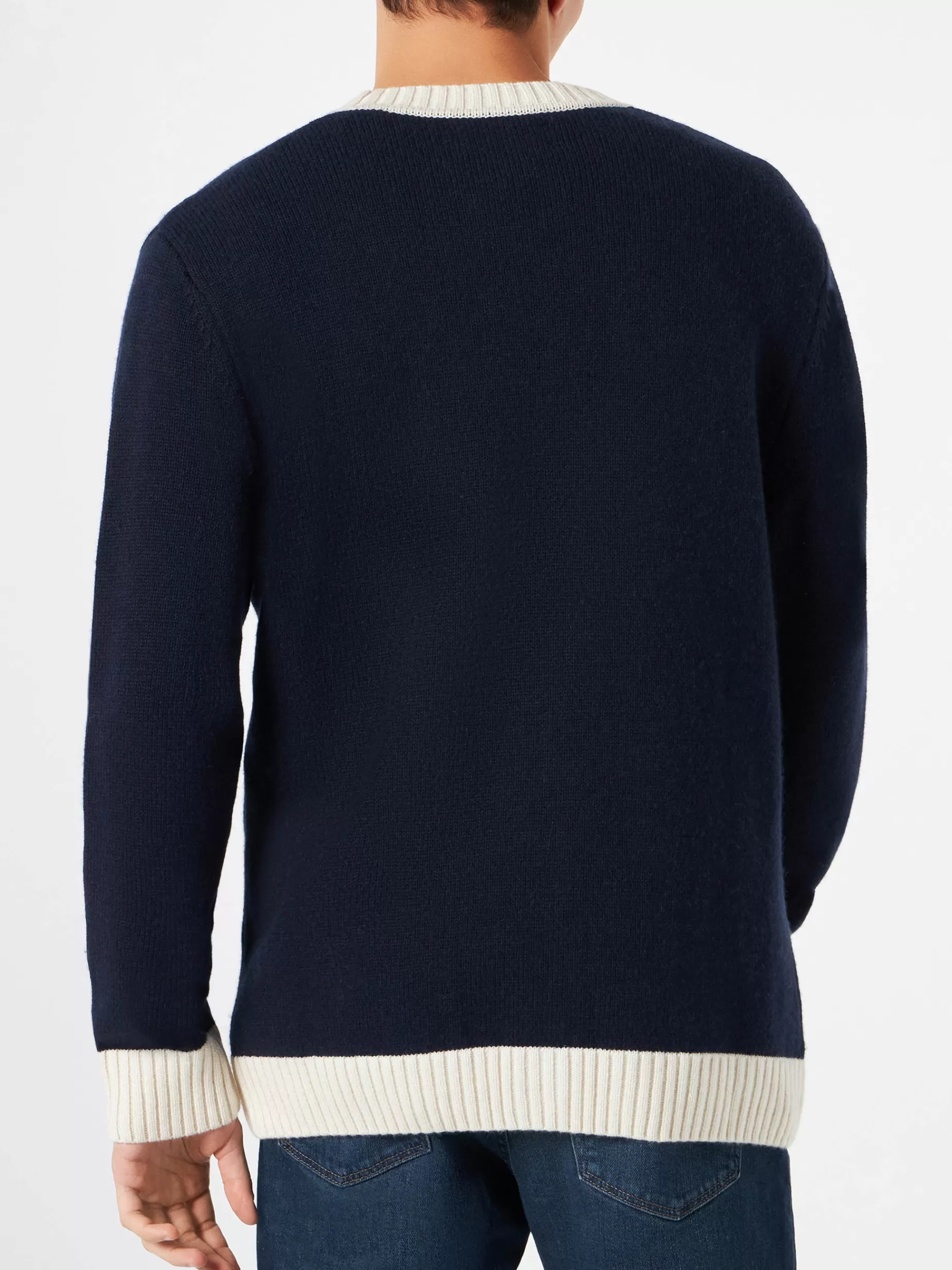 Shop Cardigan in maglia con patch e ricamo St. Barth College Maglieria