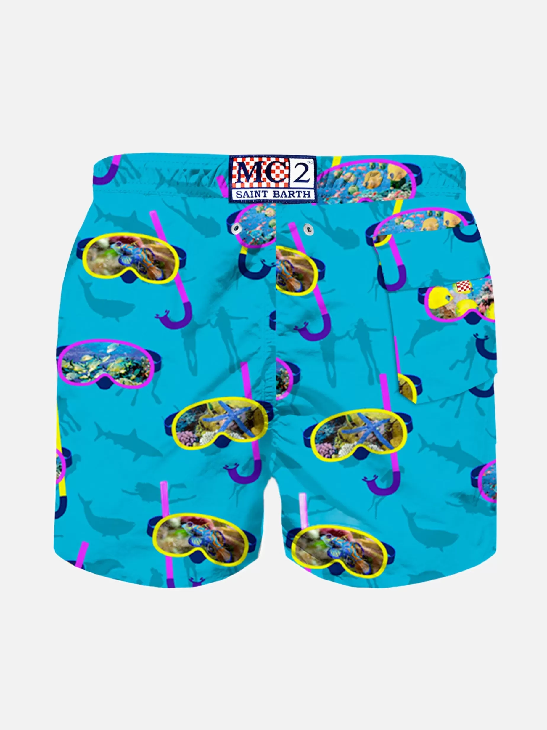 Best Sale Costume da bagno classico da bambino con stampa maschera da sub Uomo Costumi Mare Stampati | Tessuto Mano Pesca