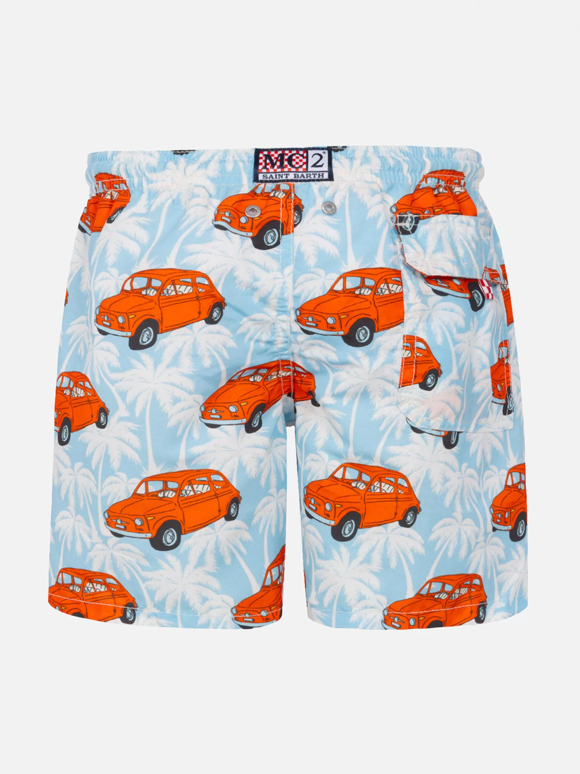 Cheap Costume da bagno da bambino con stampa auto Fiat 500 | Edizione Speciale FIAT© Uomo Tessuto Mano Pesca | Tessuto Mano Pesca