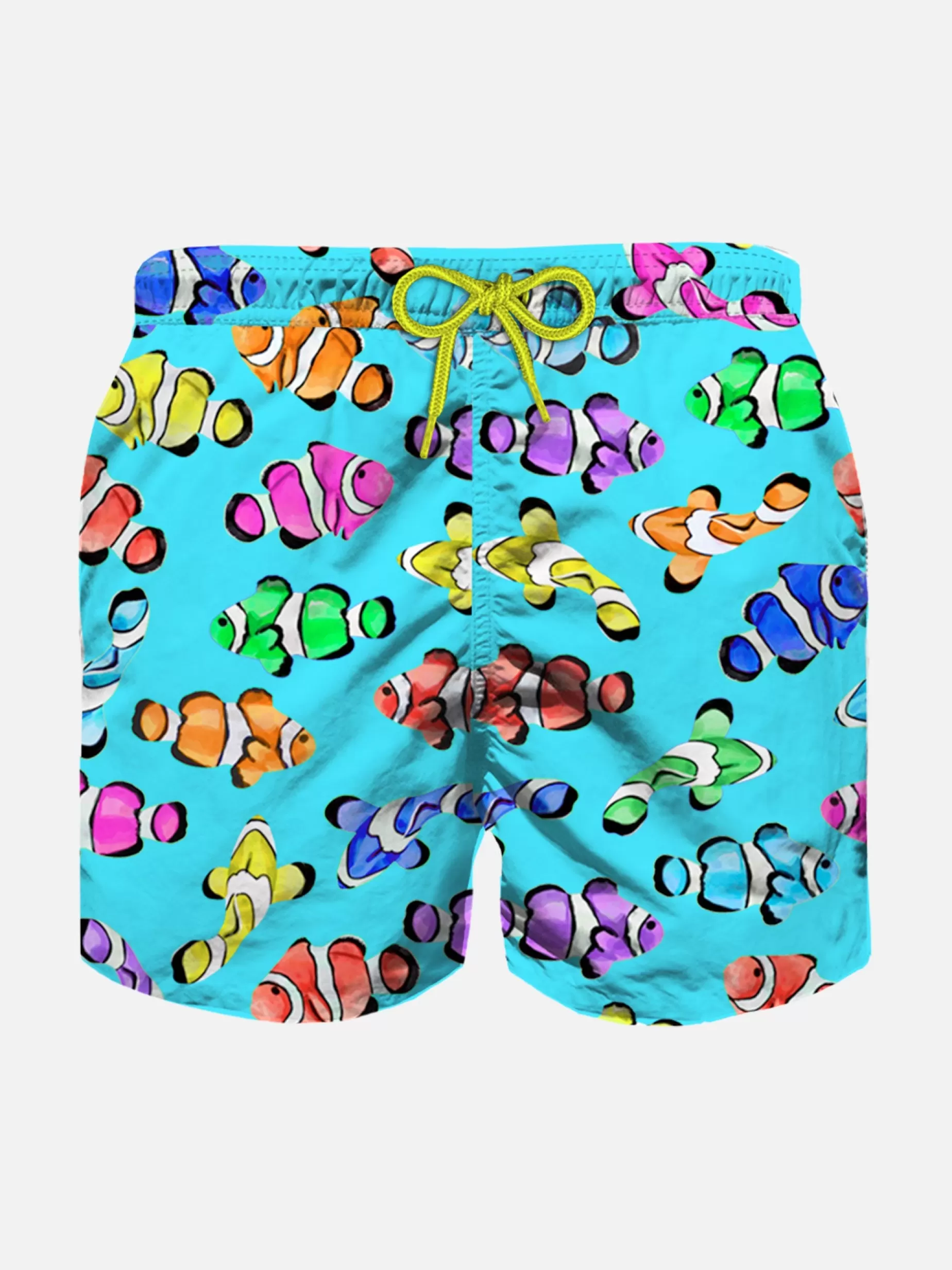 Best Sale Costume da bagno da bambino con stampa di pesci pagliaccio multicolore Uomo Tessuto Mano Pesca | Tessuto Mano Pesca