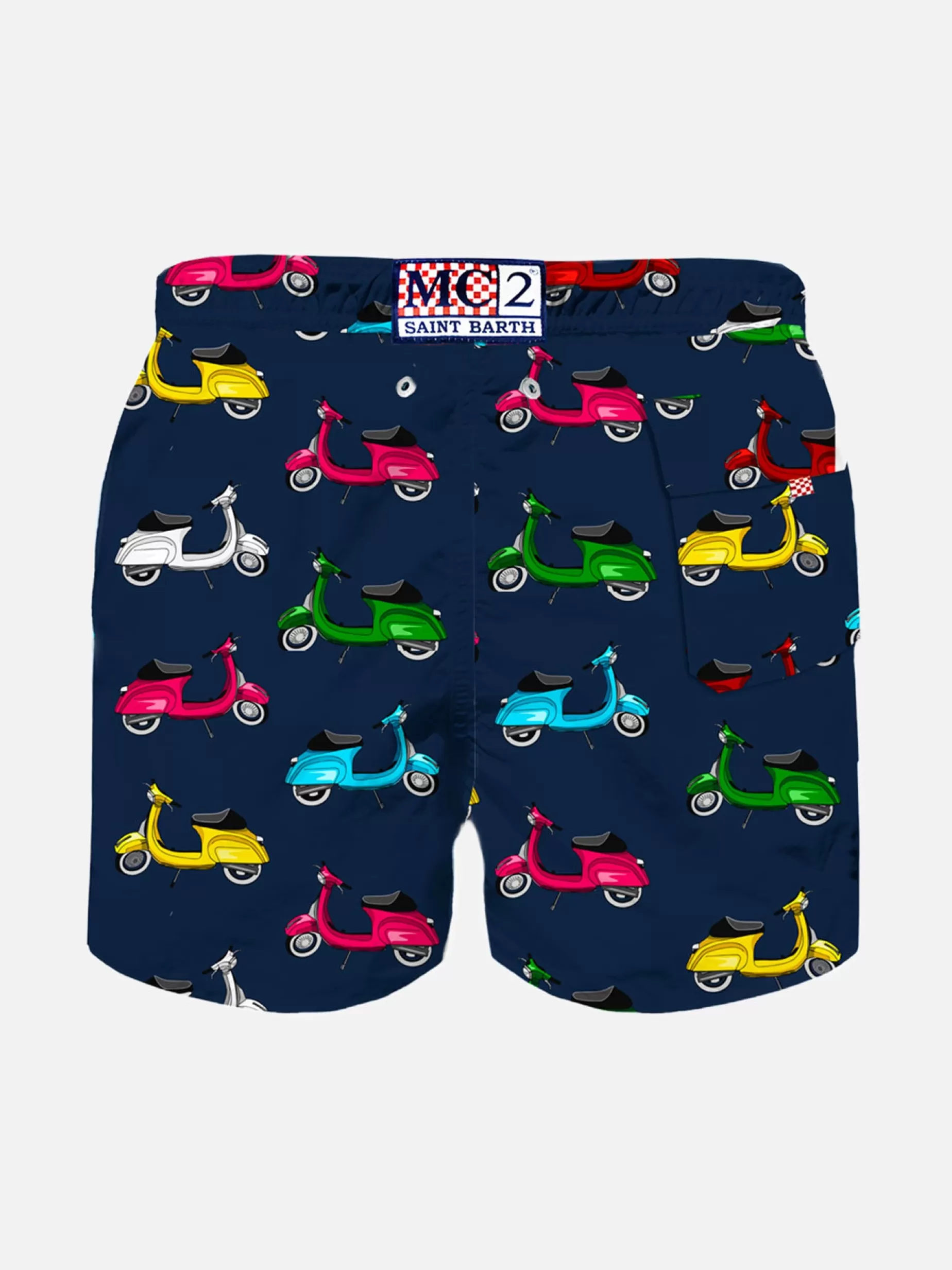 Best Sale Costume da bagno da bambino con stampa scooter Uomo Costumi Mare Stampati | Tessuto Mano Pesca