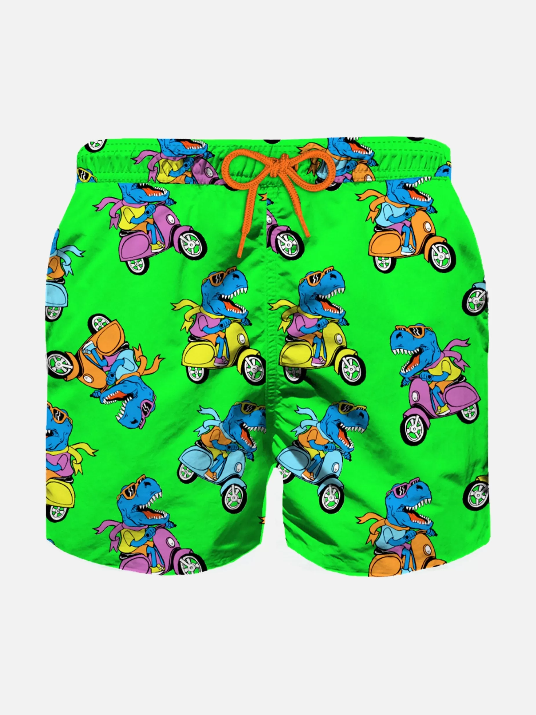 Best Sale Costume da bagno da bambino con t-rex rider multicolore Bambino Costumi Mare Stampati | Tessuto Leggero