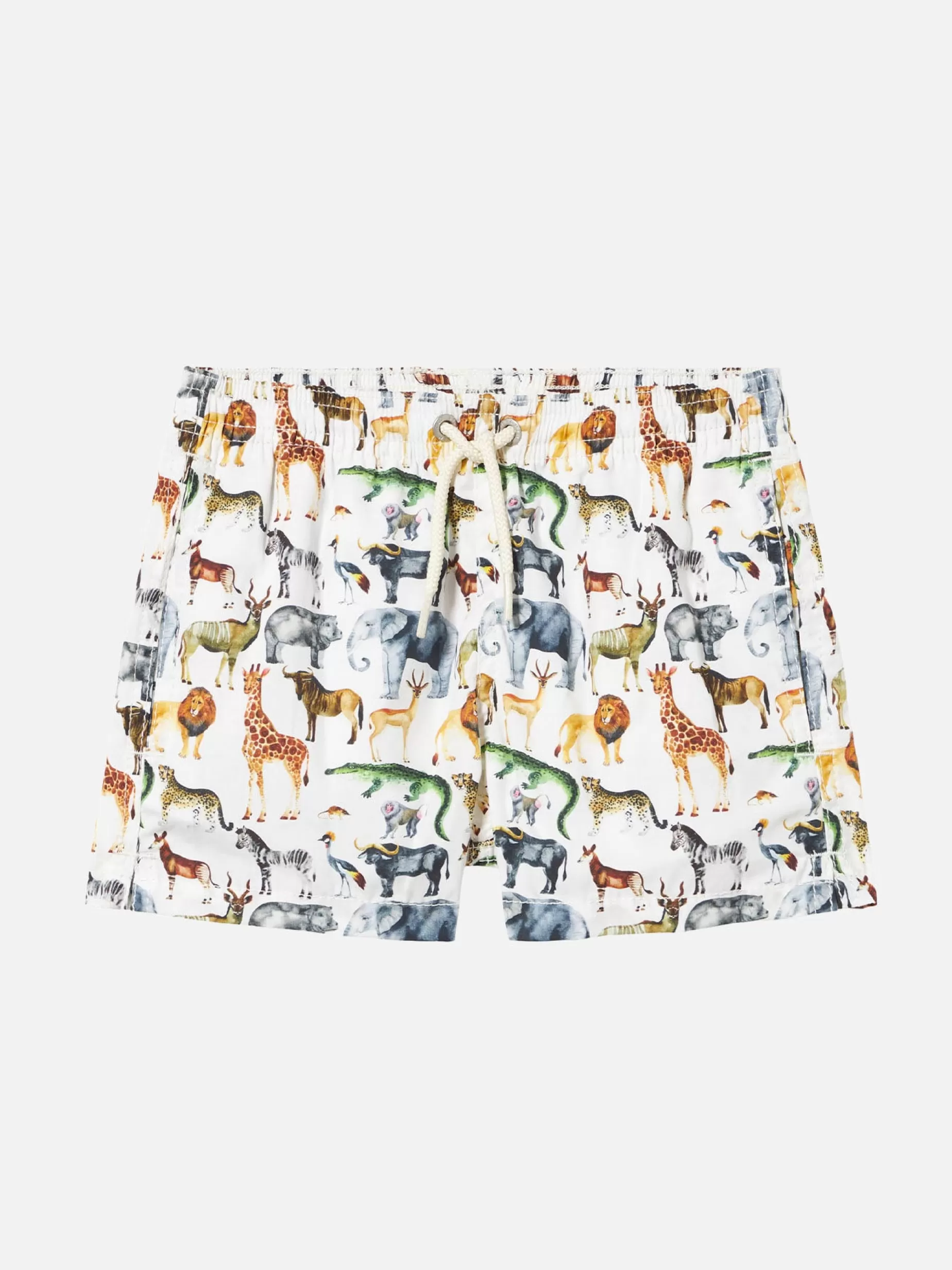 Clearance Costume da bagno da bambino in cotone con stampa zoo africano Bambino Neonato (0-24 Mesi) | Newborn Boy (0-24 Months)