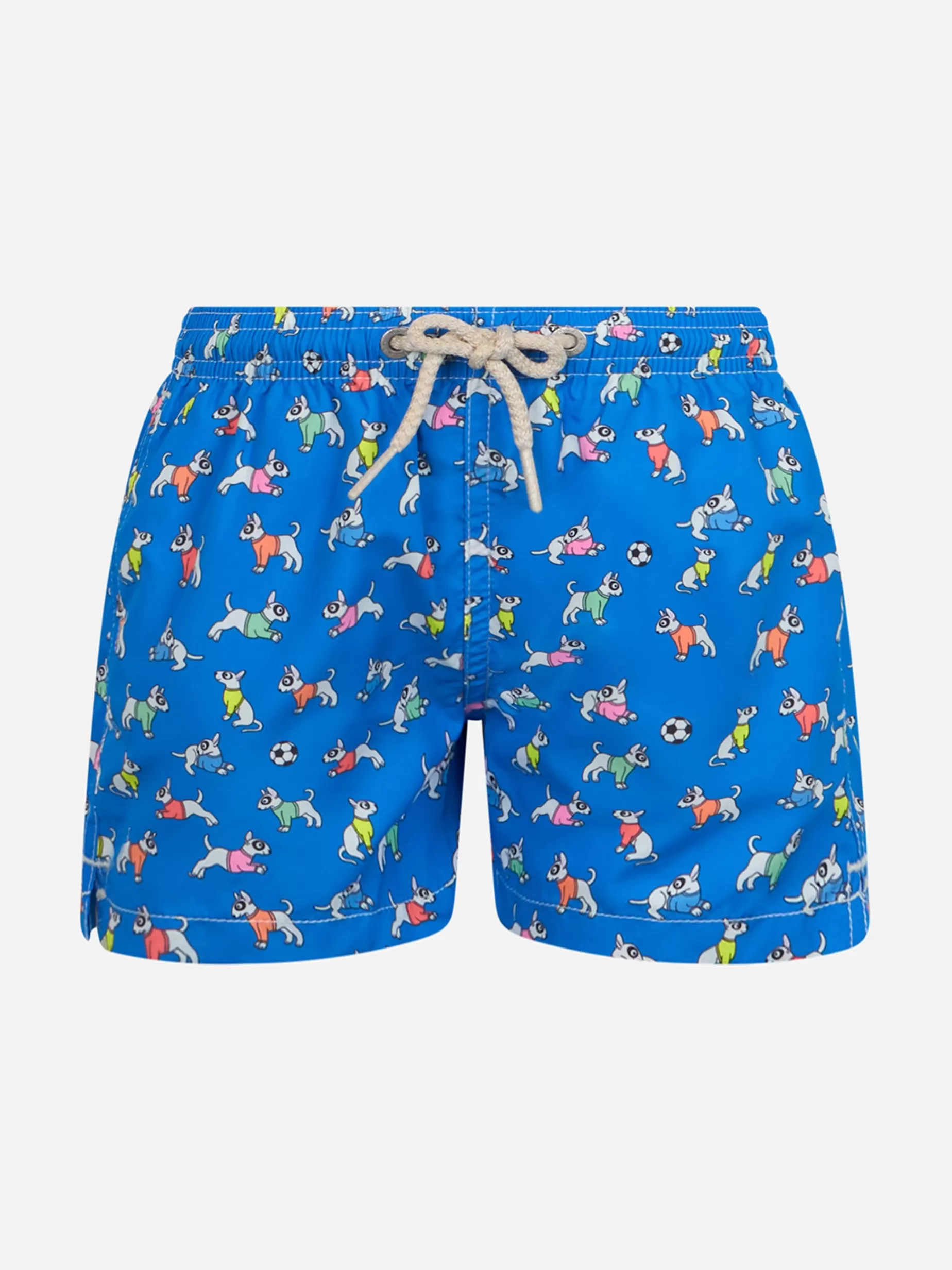 Best Sale Costume da bagno da bambino in tessuto leggero Jean Lighting con stampa cani Bambino Costumi Mare Stampati | Tessuto Leggero