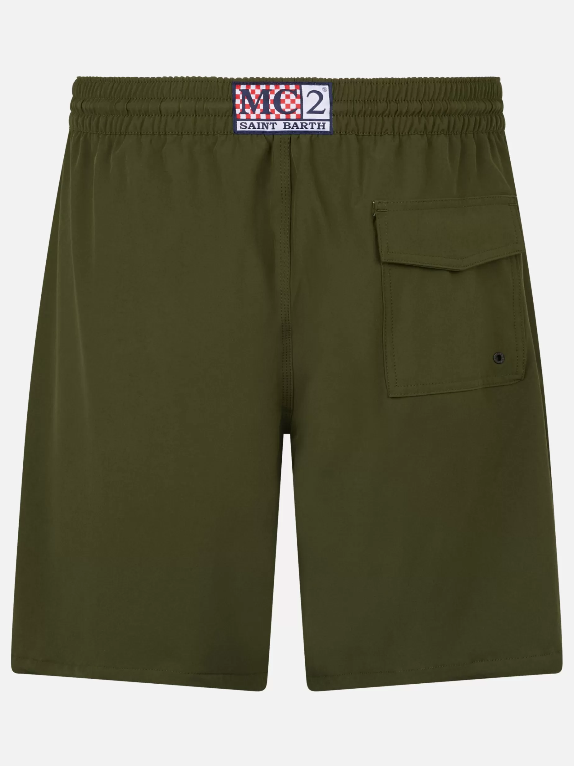 Fashion Costume da bagno da uomo Comfort Surf di colore verde militare Uomo Costumi Mare Tinta Unita | Costumi Mare Surf