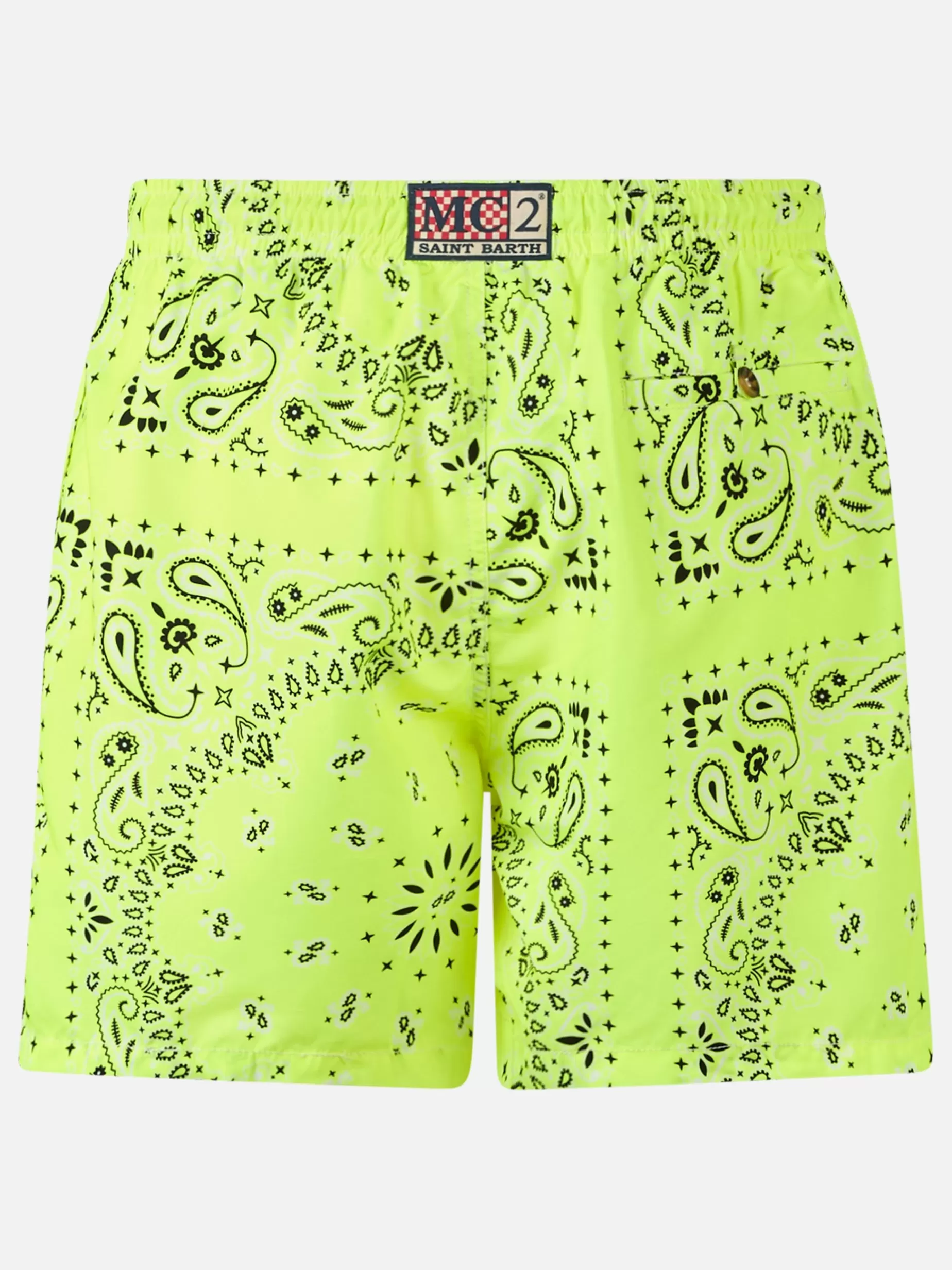 Cheap Costume da bagno da uomo con stampa bandana giallo fluo Uomo Costumi Mare Stampati | Tessuto Mano Pesca