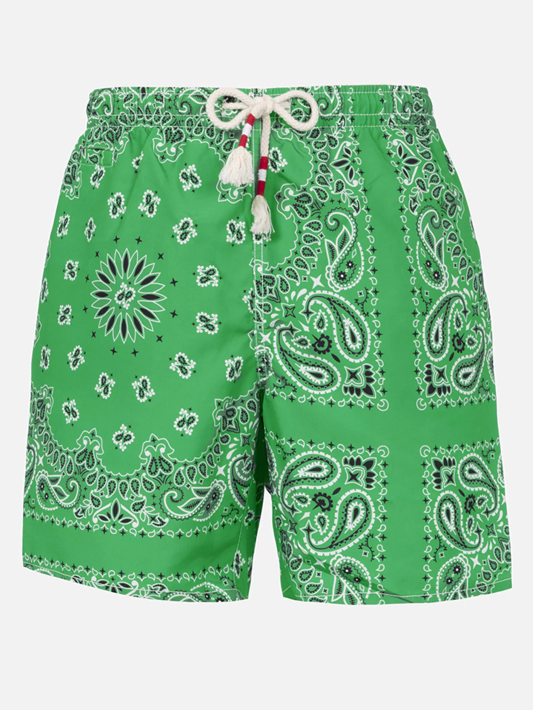 Best Costume da bagno da uomo con stampa bandana verde Uomo Costumi Mare Stampati | Tessuto Mano Pesca