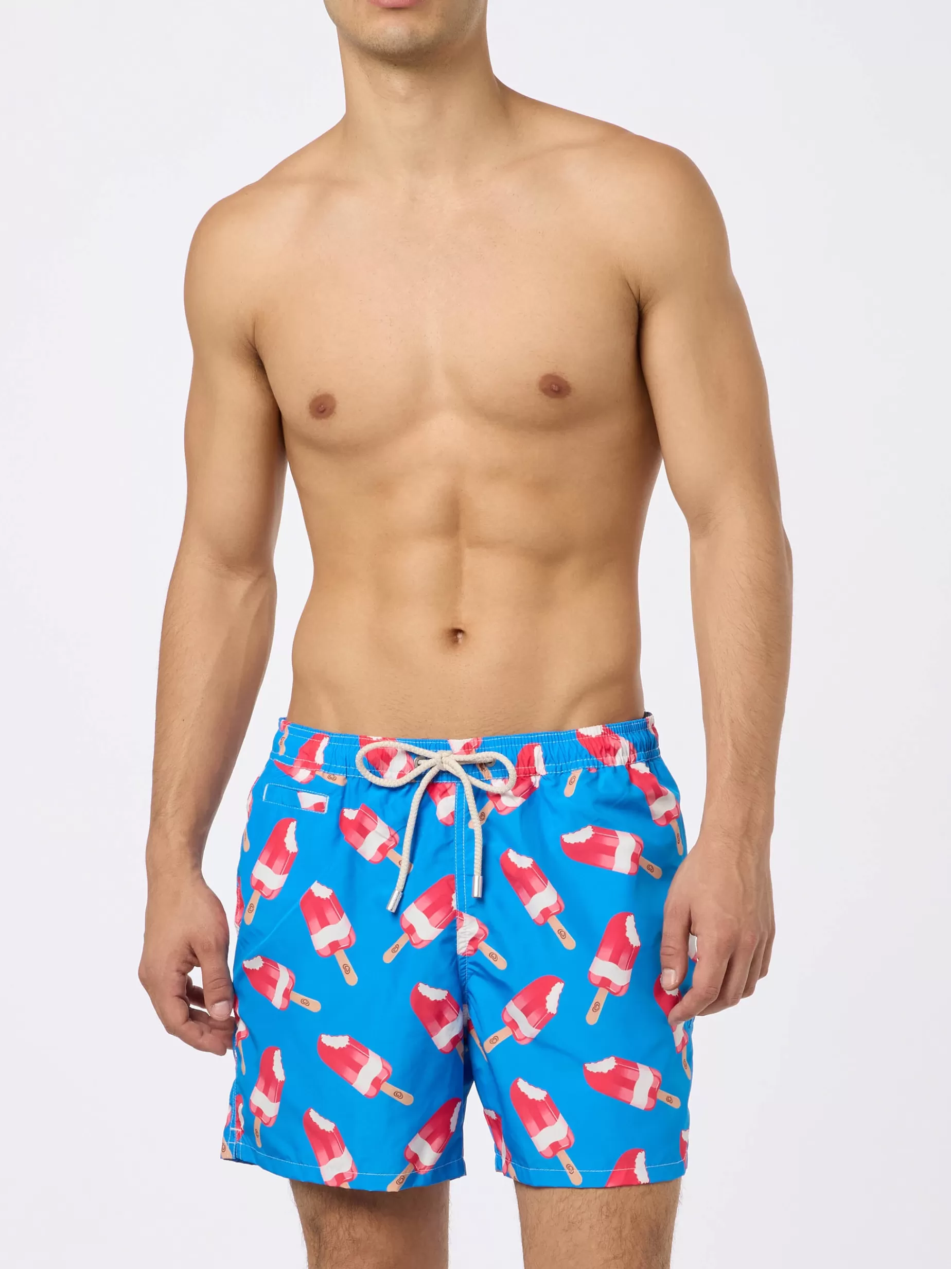 Shop Costume da bagno da uomo con stampa Fior di Fragola | Algida® Edizione Speciale Uomo Costumi Mare Stampati | Tessuto Leggero