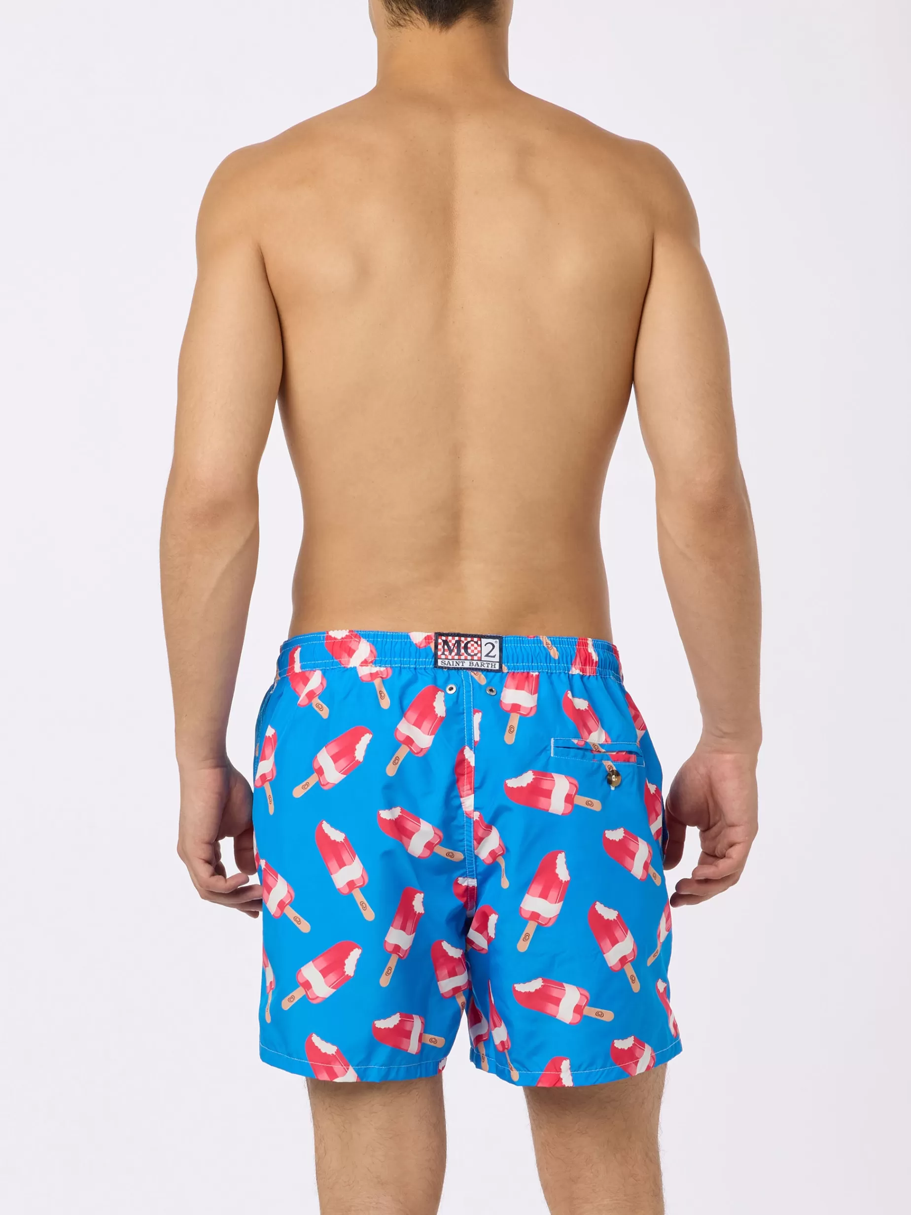 Shop Costume da bagno da uomo con stampa Fior di Fragola | Algida® Edizione Speciale Uomo Costumi Mare Stampati | Tessuto Leggero