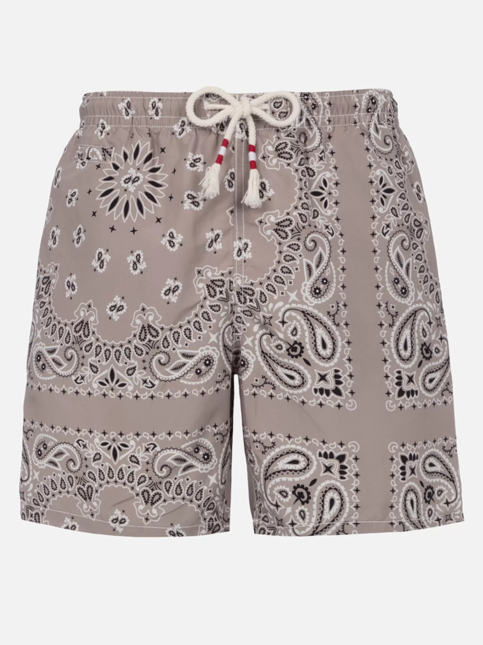 Sale Costume da bagno da uomo di media lunghezza bandana beige Caprese Uomo Costumi Mare Stampati | Tessuto Mano Pesca