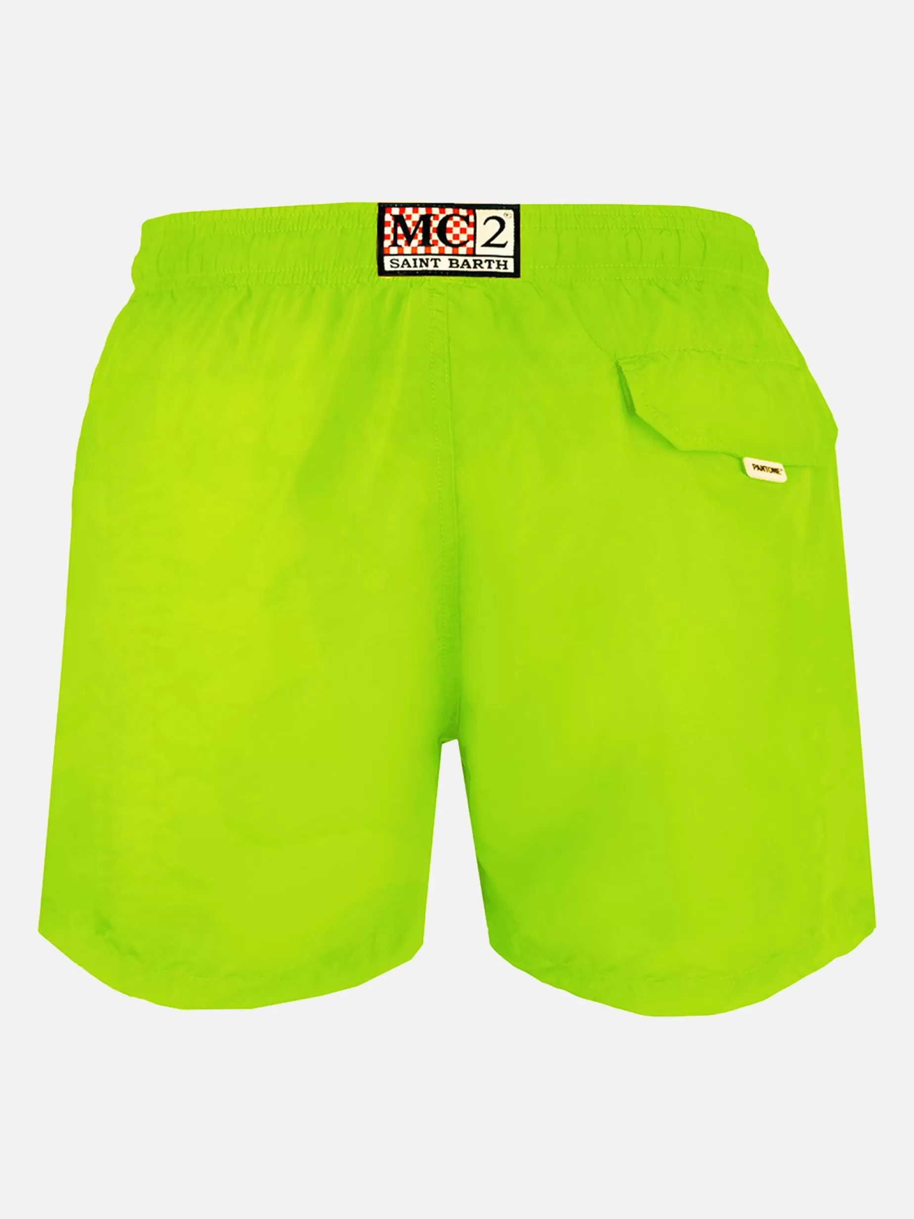Clearance Costume da bagno da uomo giallo fluo | EDIZIONE SPECIALE PANTONE® Uomo Costumi Mare Tinta Unita | Tessuto Leggero
