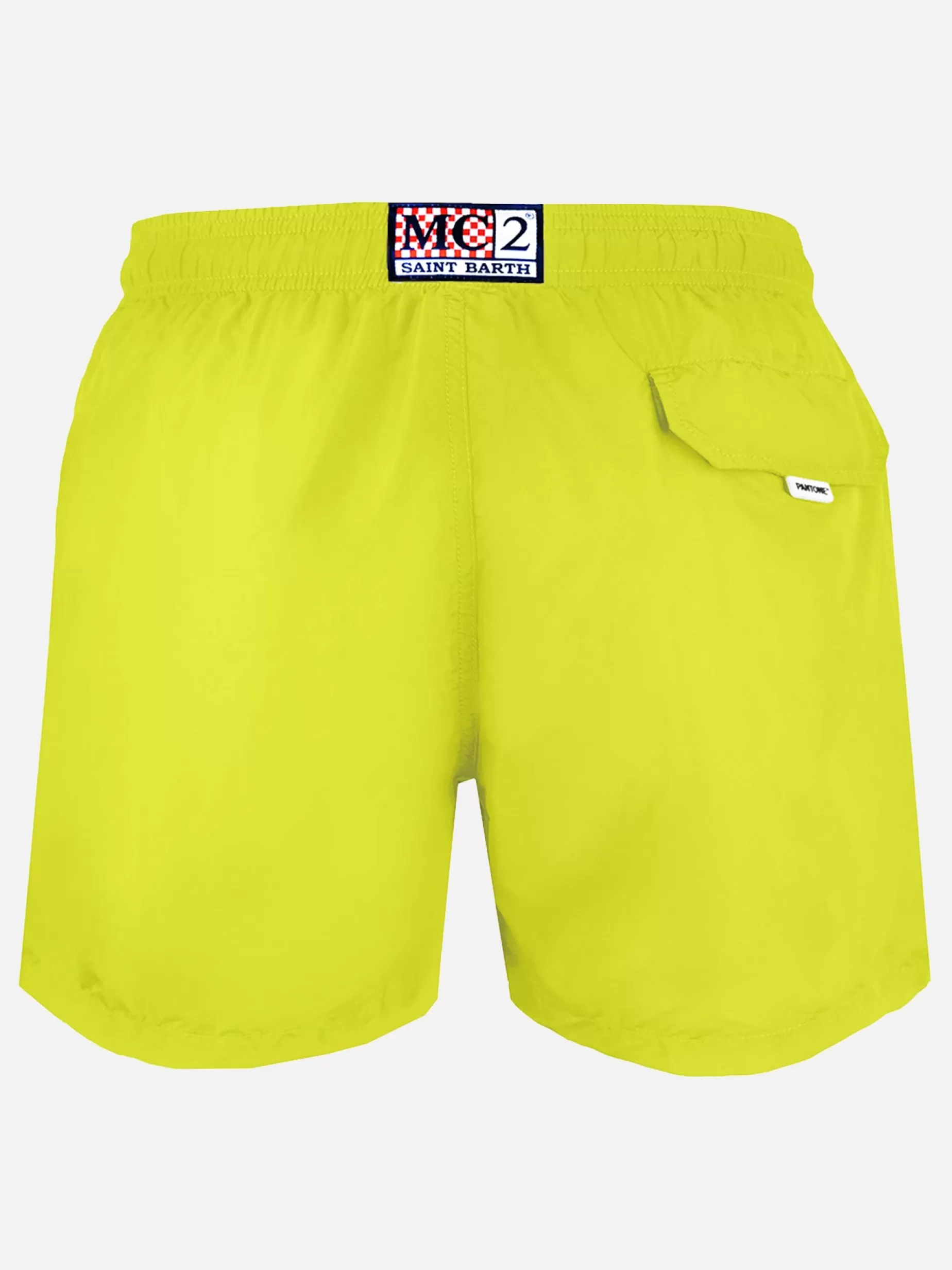Online Costume da bagno da uomo giallo fluo | EDIZIONE SPECIALE PANTONE® Uomo Costumi Mare Tinta Unita | Tessuto Leggero
