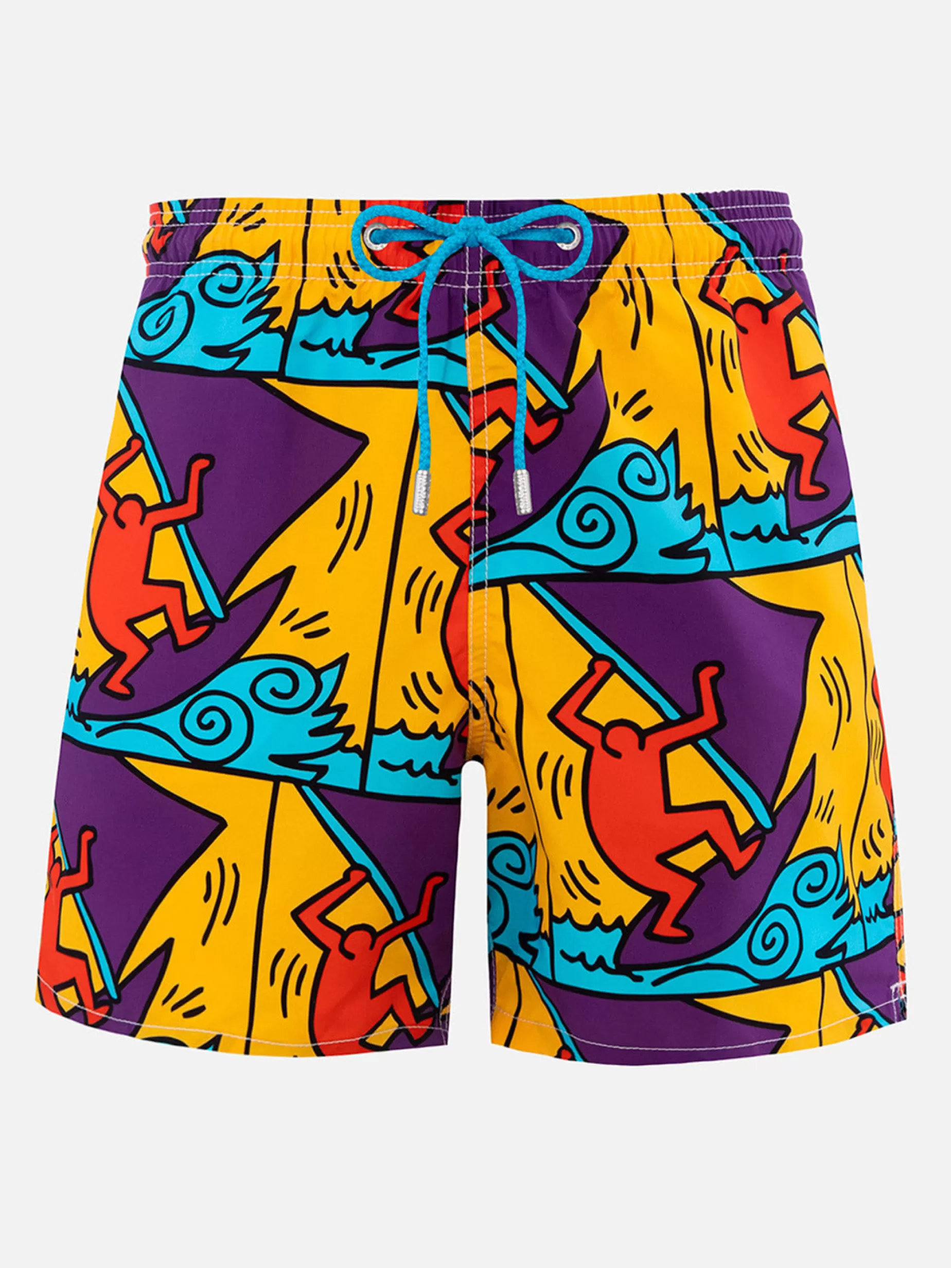 Best Sale Costume da bagno da uomo Gustavia lunghezza media con stampa piazzata disegno Keith Haring | KEITH HARING EDIZIONE SPECIALE Uomo Costumi Mare Stampati | Tessuto Mano Pesca
