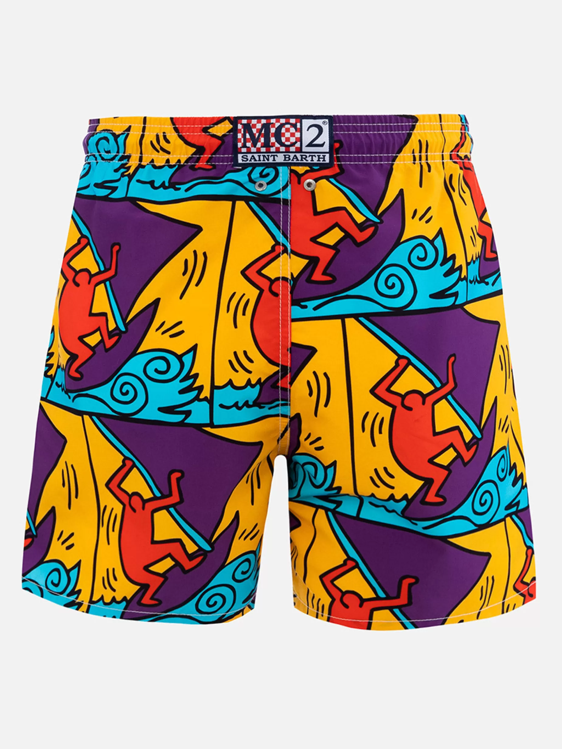 Best Sale Costume da bagno da uomo Gustavia lunghezza media con stampa piazzata disegno Keith Haring | KEITH HARING EDIZIONE SPECIALE Uomo Costumi Mare Stampati | Tessuto Mano Pesca