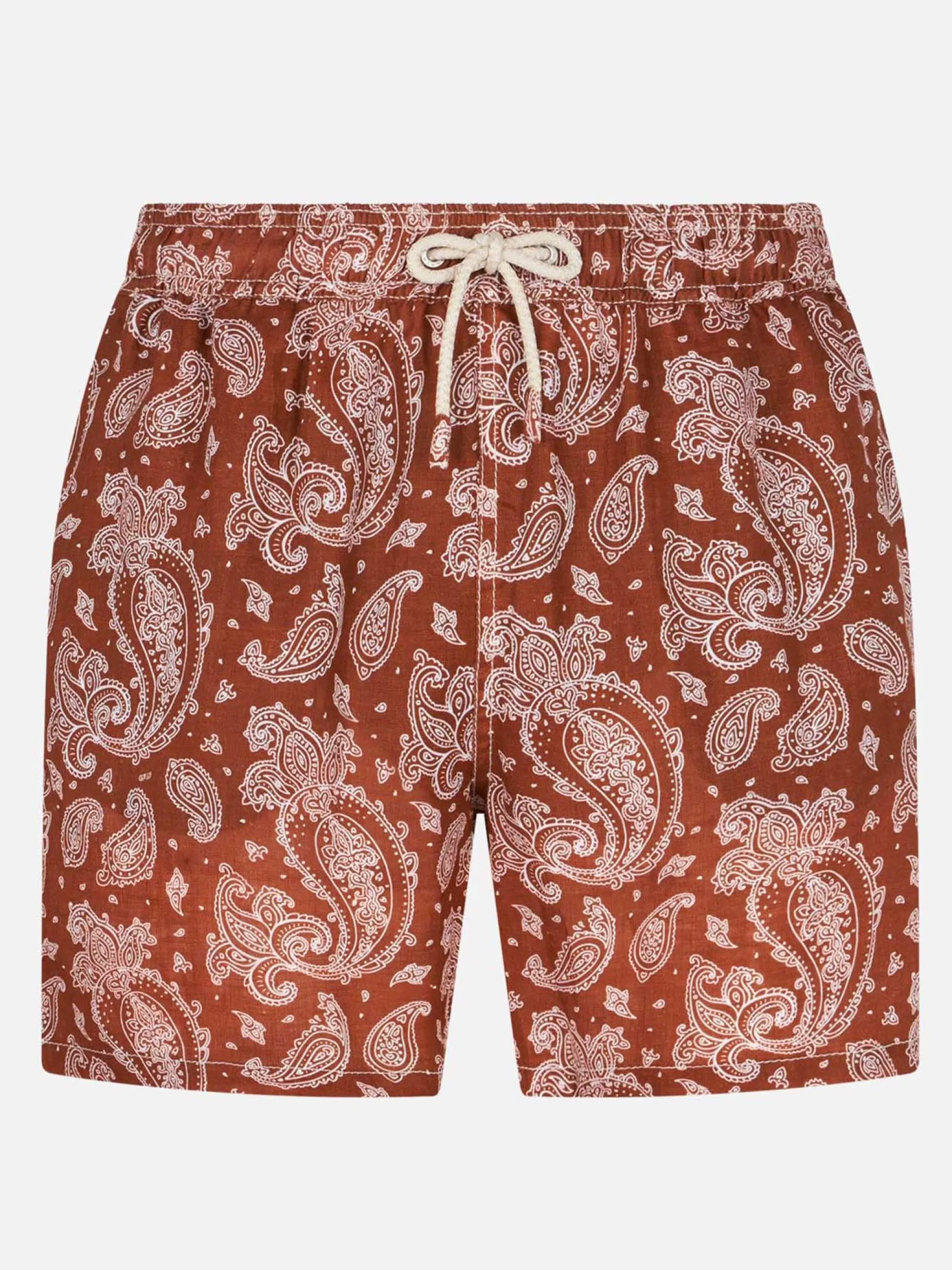Cheap Costume da bagno da uomo in lino con stampa paisley Uomo Costumi Mare Stampati | Tessuto Mano Pesca