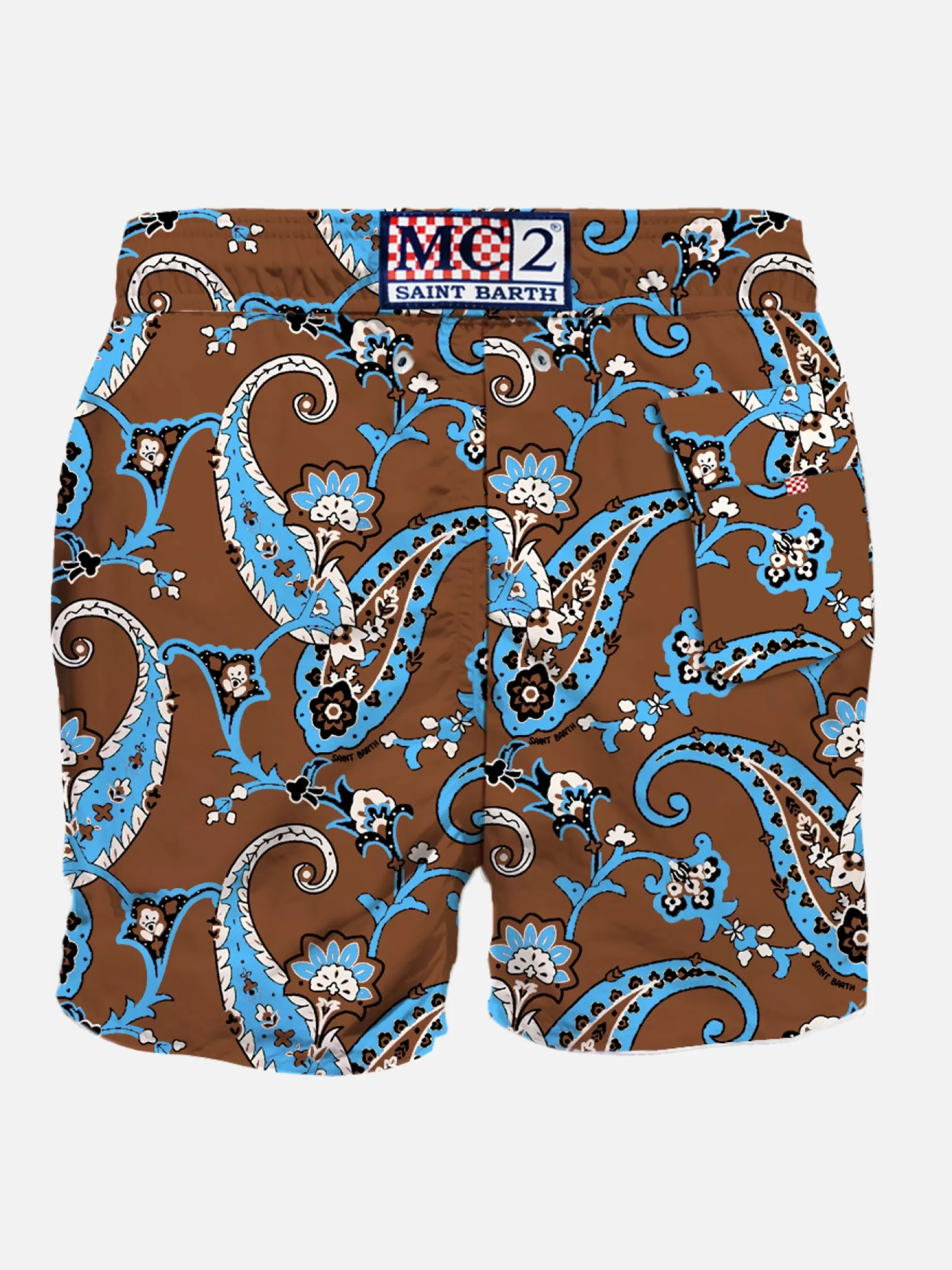 Cheap Costume da bagno da uomo in lino con stampa paisley Uomo Costumi Mare Stampati | Tessuto Mano Pesca