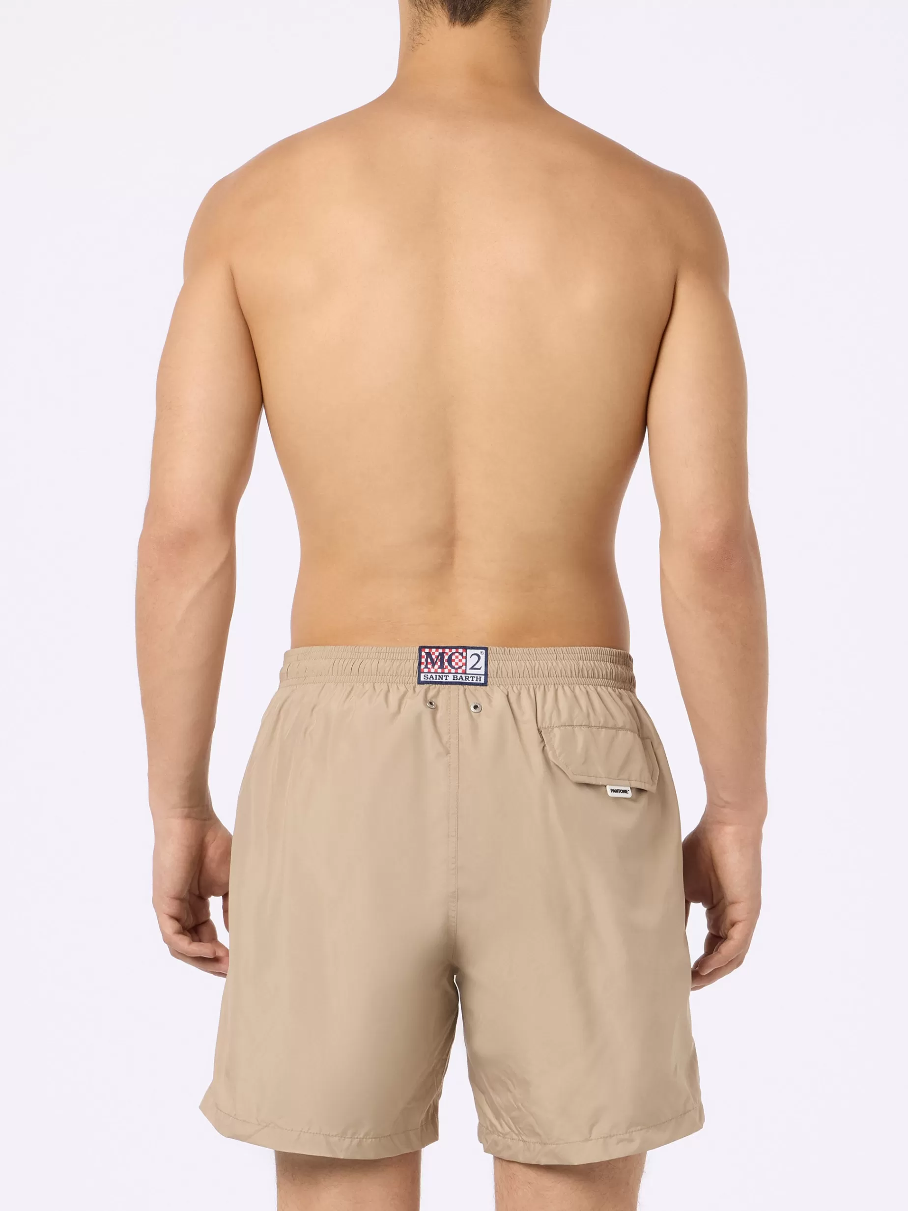 Clearance Costume da bagno da uomo in tessuto leggero beige Lighting Pantone | EDIZIONE SPECIALE PANTONE Uomo Costumi Mare Tinta Unita | Tessuto Leggero
