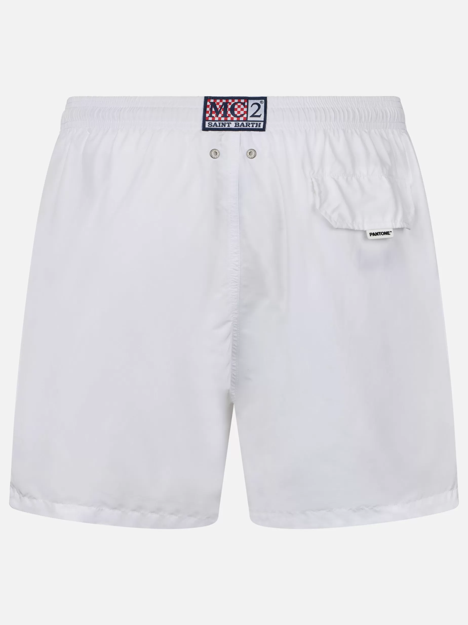 Clearance Costume da bagno da uomo in tessuto leggero bianco Lighting Pantone | EDIZIONE SPECIALE PANTONE Uomo Costumi Mare Tinta Unita | Tessuto Leggero