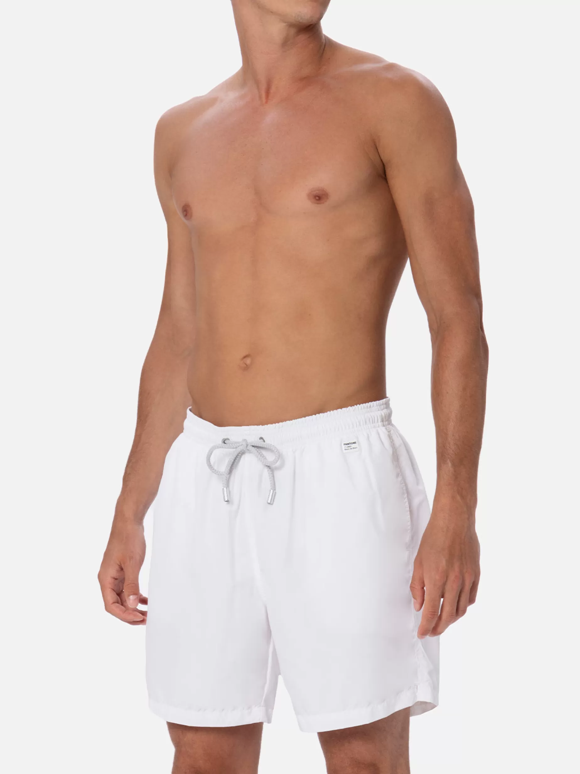 Online Costume da bagno da uomo in tessuto leggero bianco Lighting Pantone | EDIZIONE SPECIALE PANTONE Uomo Costumi Mare Tinta Unita | Tessuto Leggero