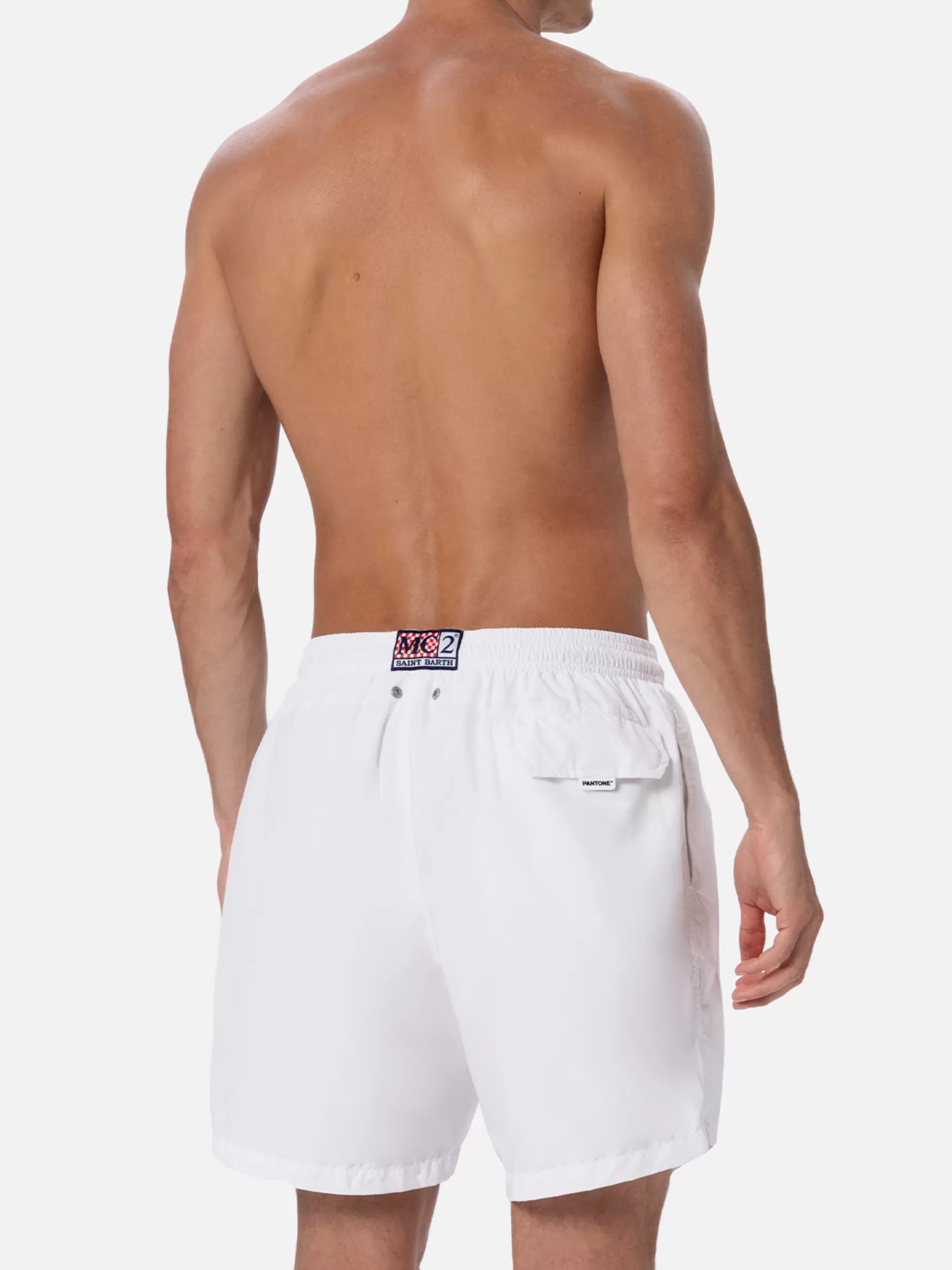 Online Costume da bagno da uomo in tessuto leggero bianco Lighting Pantone | EDIZIONE SPECIALE PANTONE Uomo Costumi Mare Tinta Unita | Tessuto Leggero