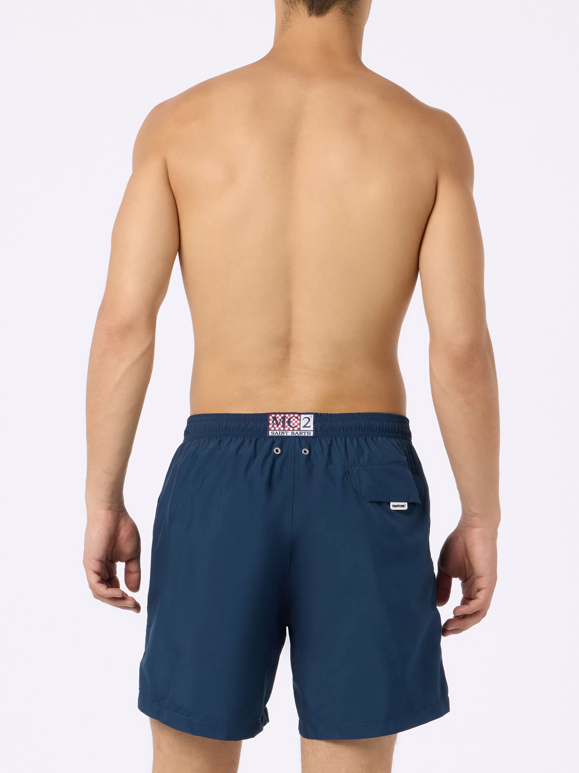 Sale Costume da bagno da uomo in tessuto leggero blu navy Lighting Pantone | EDIZIONE SPECIALE PANTONE Uomo Costumi Mare Tinta Unita | Tessuto Leggero