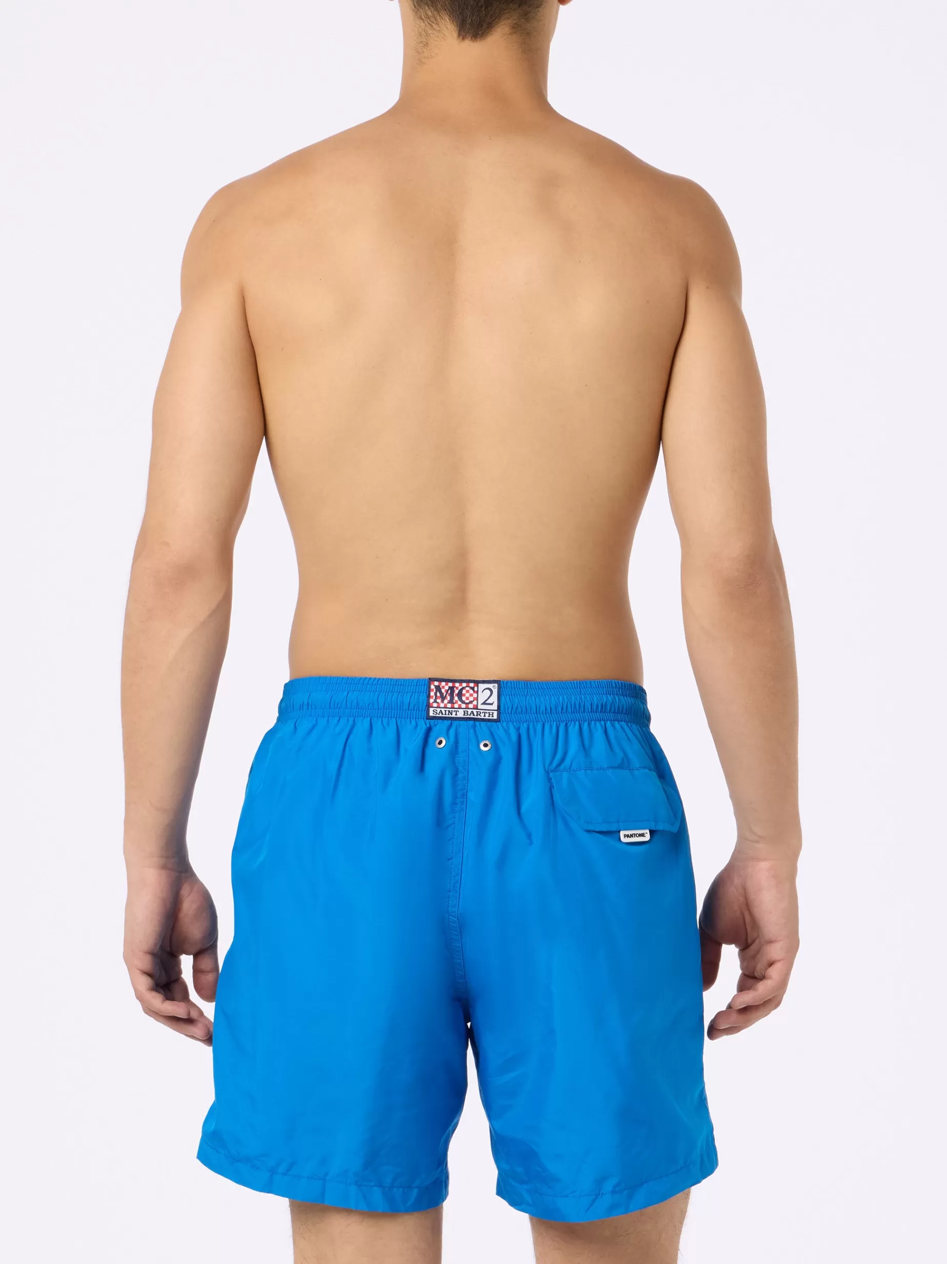 Hot Costume da bagno da uomo in tessuto leggero bluette Lighting Pantone | EDIZIONE SPECIALE PANTONE Uomo Costumi Mare Tinta Unita | Tessuto Leggero