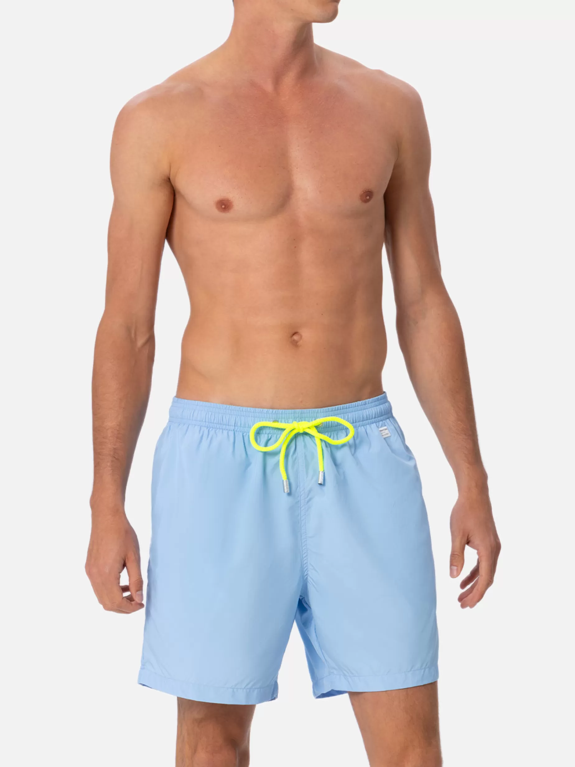 Best Sale Costume da bagno da uomo in tessuto leggero celeste Lighting Pantone | EDIZIONE SPECIALE PANTONE Uomo Costumi Mare Tinta Unita | Tessuto Leggero