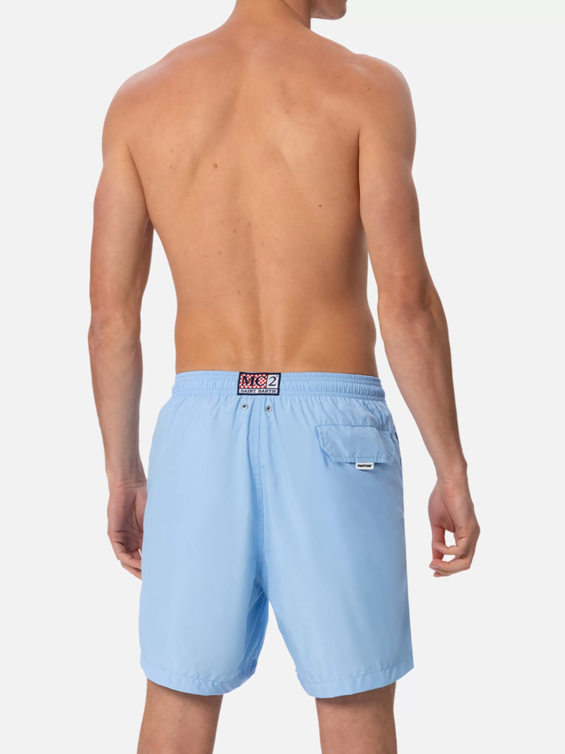 Best Sale Costume da bagno da uomo in tessuto leggero celeste Lighting Pantone | EDIZIONE SPECIALE PANTONE Uomo Costumi Mare Tinta Unita | Tessuto Leggero