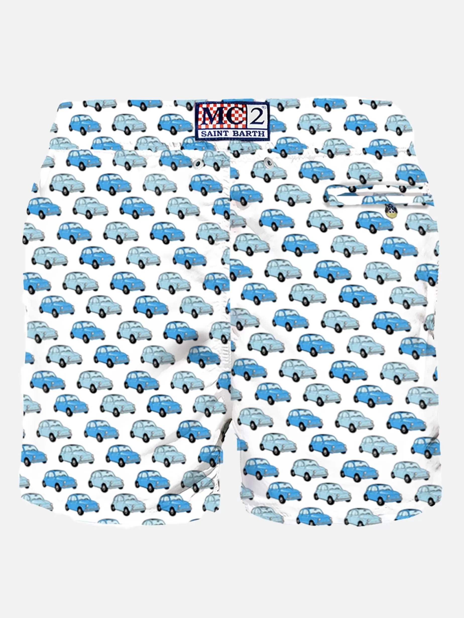 Discount Costume da bagno da uomo in tessuto leggero con stampa auto Fiat 500 | FIAT© 500 Edizione Speciale Uomo Costumi Mare Microfantasia | Tessuto Leggero