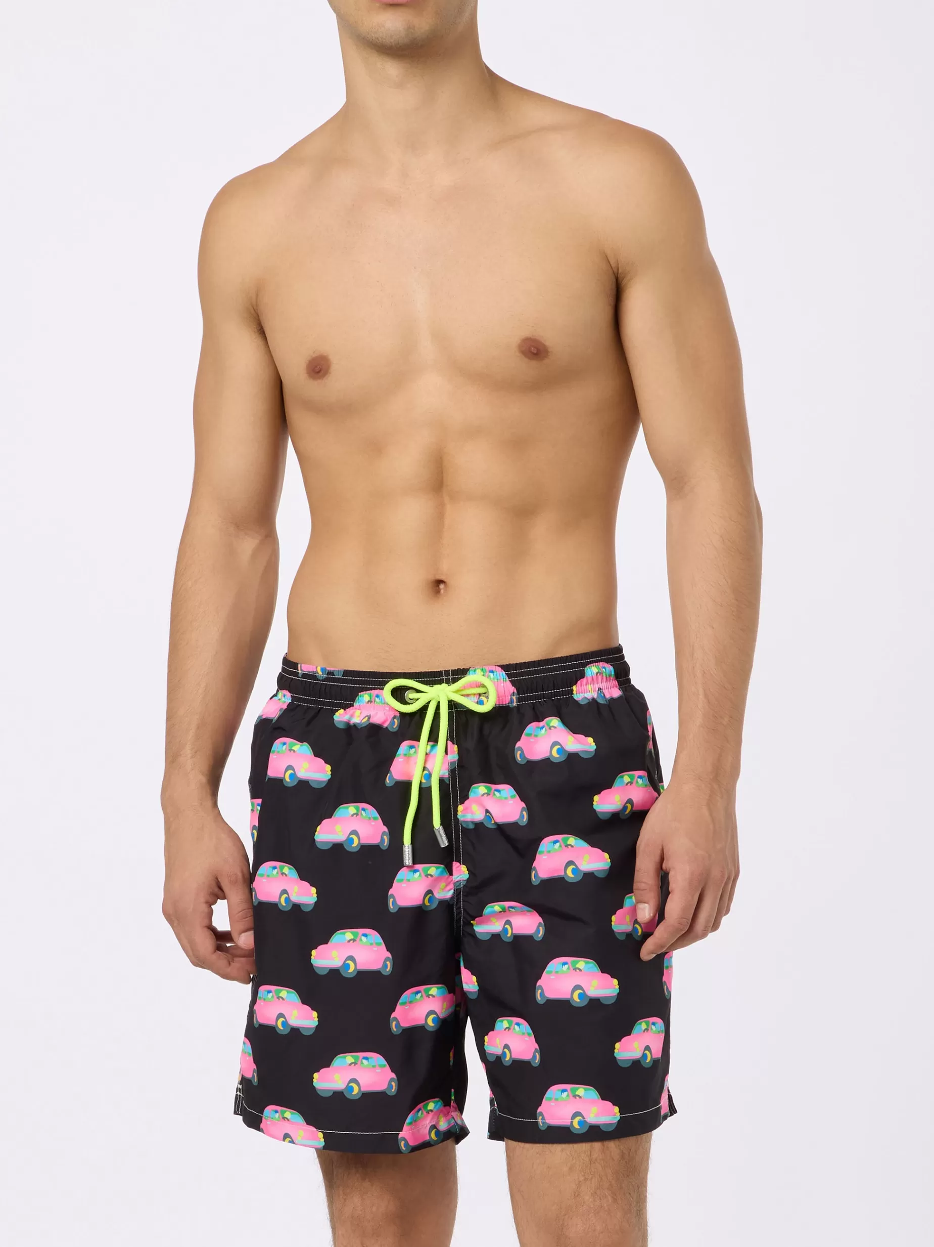 Best Sale Costume da bagno da uomo in tessuto leggero con stampa automobili | MARCO LODOLA EDIZIONE SPECIALE Uomo Costumi Mare Stampati | Tessuto Leggero