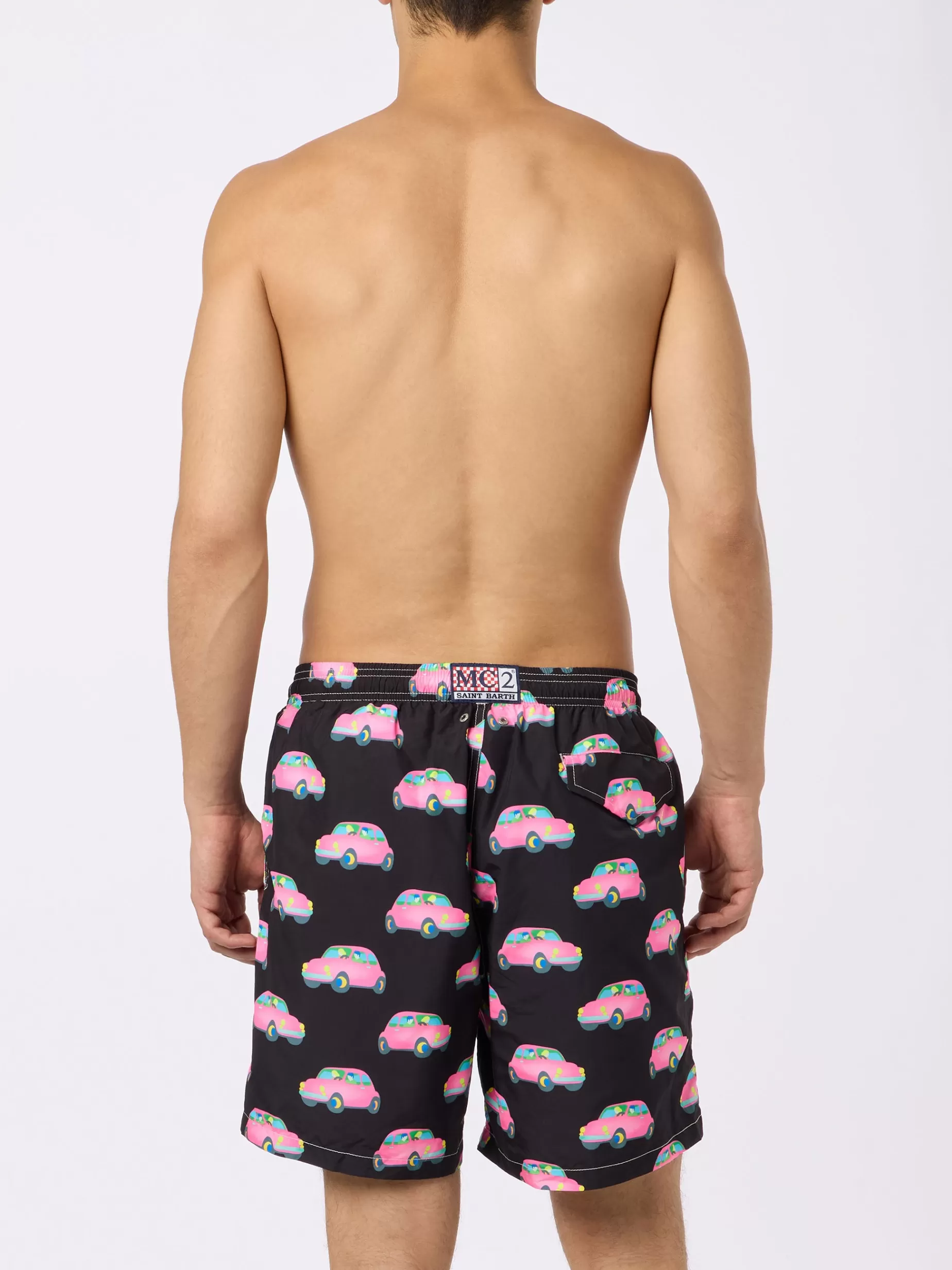 Best Sale Costume da bagno da uomo in tessuto leggero con stampa automobili | MARCO LODOLA EDIZIONE SPECIALE Uomo Costumi Mare Stampati | Tessuto Leggero