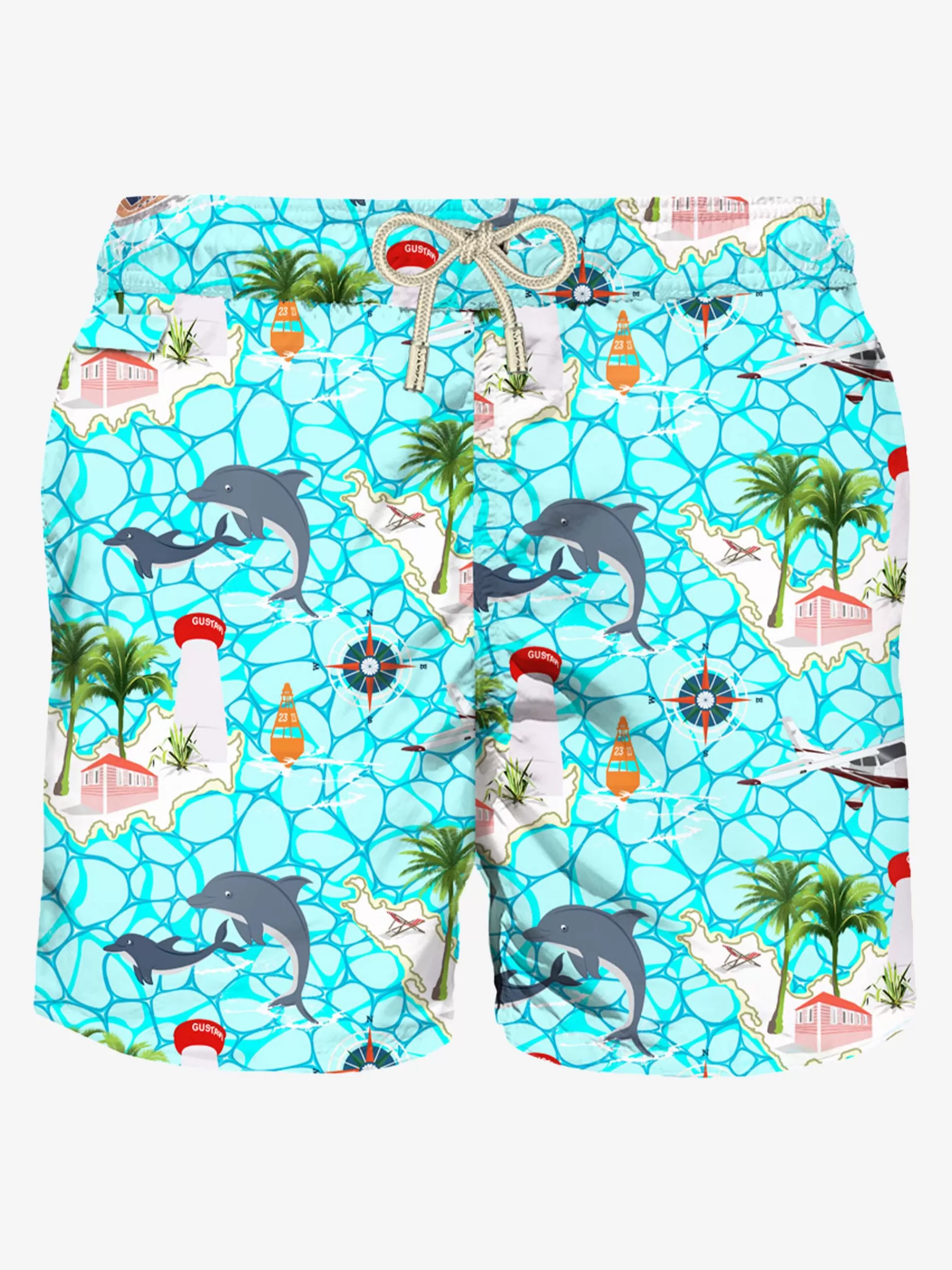 Discount Costume da bagno da uomo in tessuto leggero con stampa barche a vela Uomo Costumi Mare Stampati | Tessuto Leggero