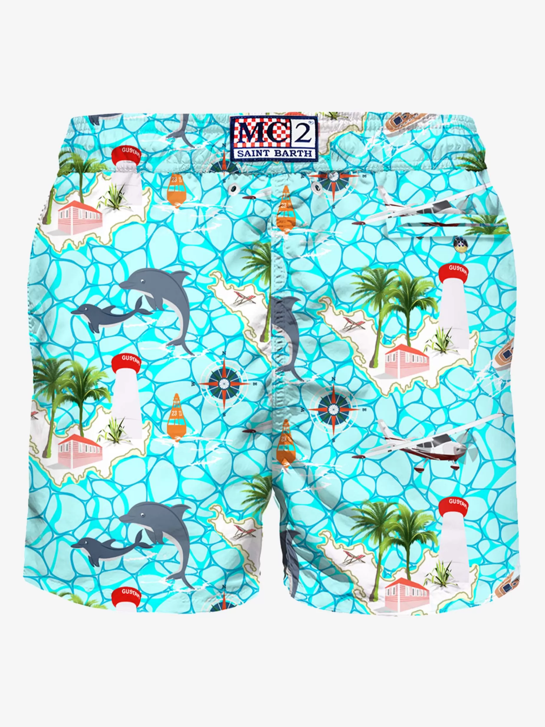 Discount Costume da bagno da uomo in tessuto leggero con stampa barche a vela Uomo Costumi Mare Stampati | Tessuto Leggero