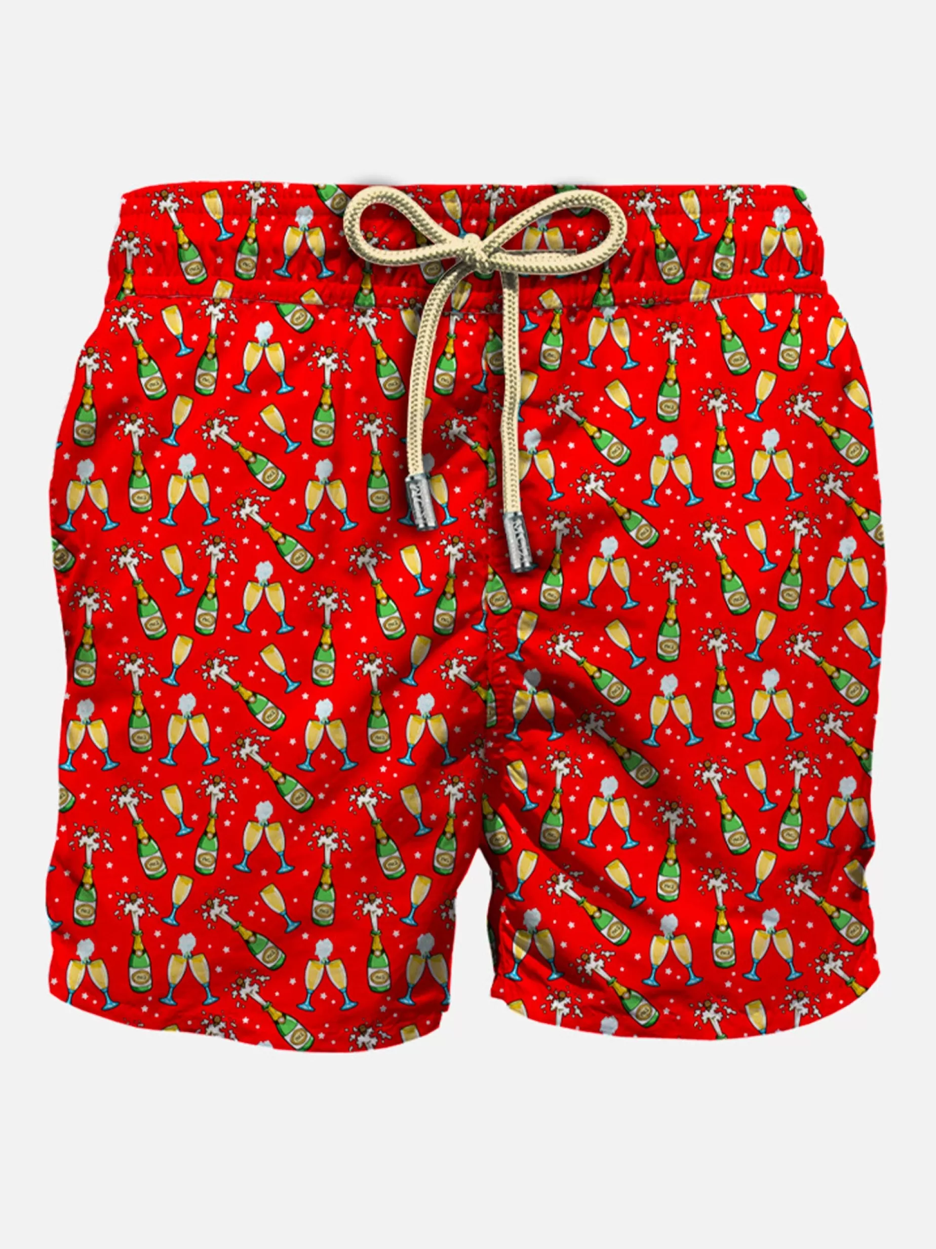 Best Costume da bagno da uomo in tessuto leggero con stampa bottiglie e bicchieri Uomo Costumi Mare Microfantasia | Tessuto Leggero