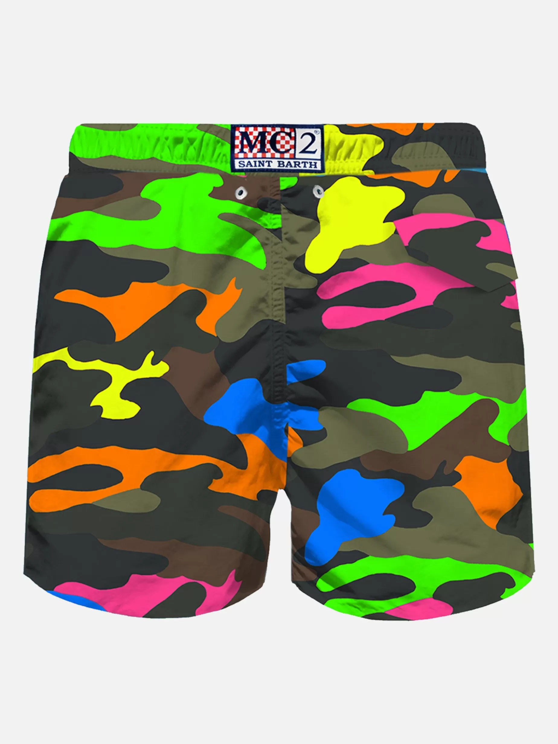 Shop Costume da bagno da uomo in tessuto leggero con stampa camouflage fluo Uomo Costumi Mare Stampati | Tessuto Leggero