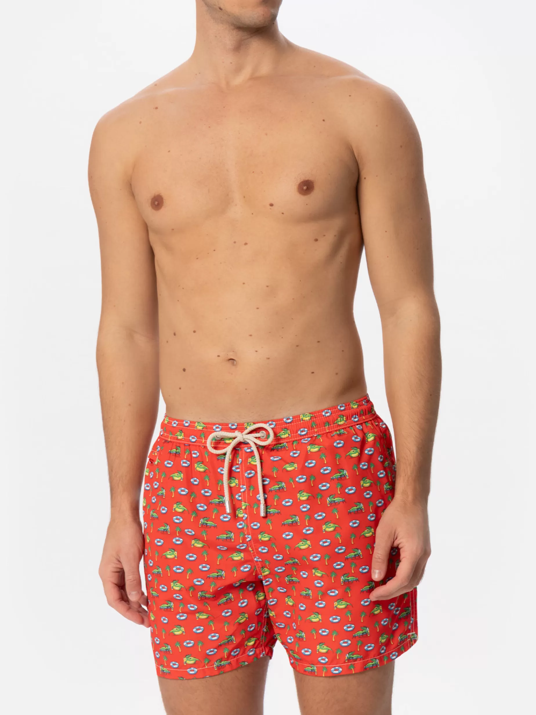 Store Costume da bagno da uomo in tessuto leggero con stampa coccodrillo Uomo Costumi Mare Microfantasia | Tessuto Leggero