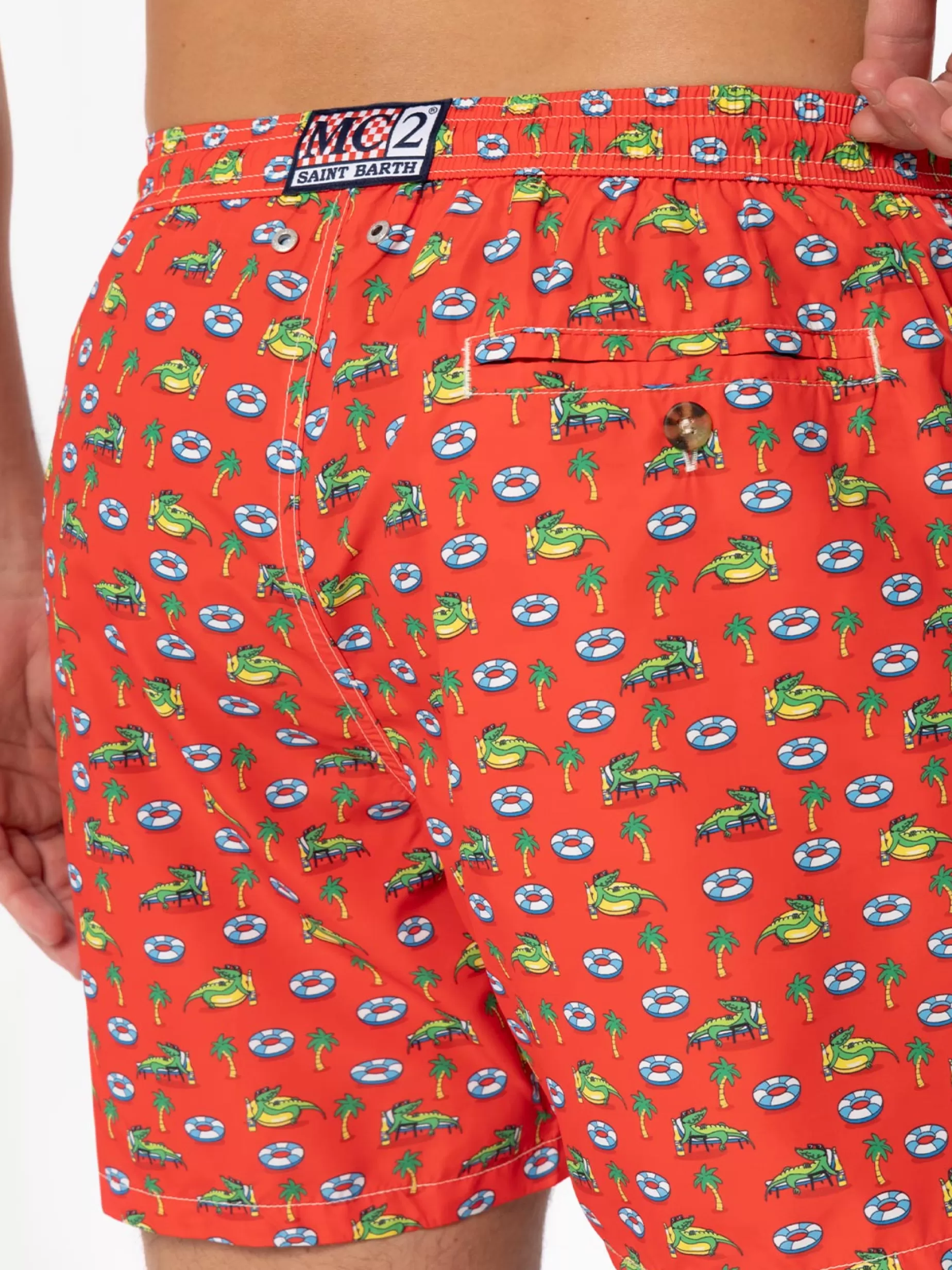 Store Costume da bagno da uomo in tessuto leggero con stampa coccodrillo Uomo Costumi Mare Microfantasia | Tessuto Leggero