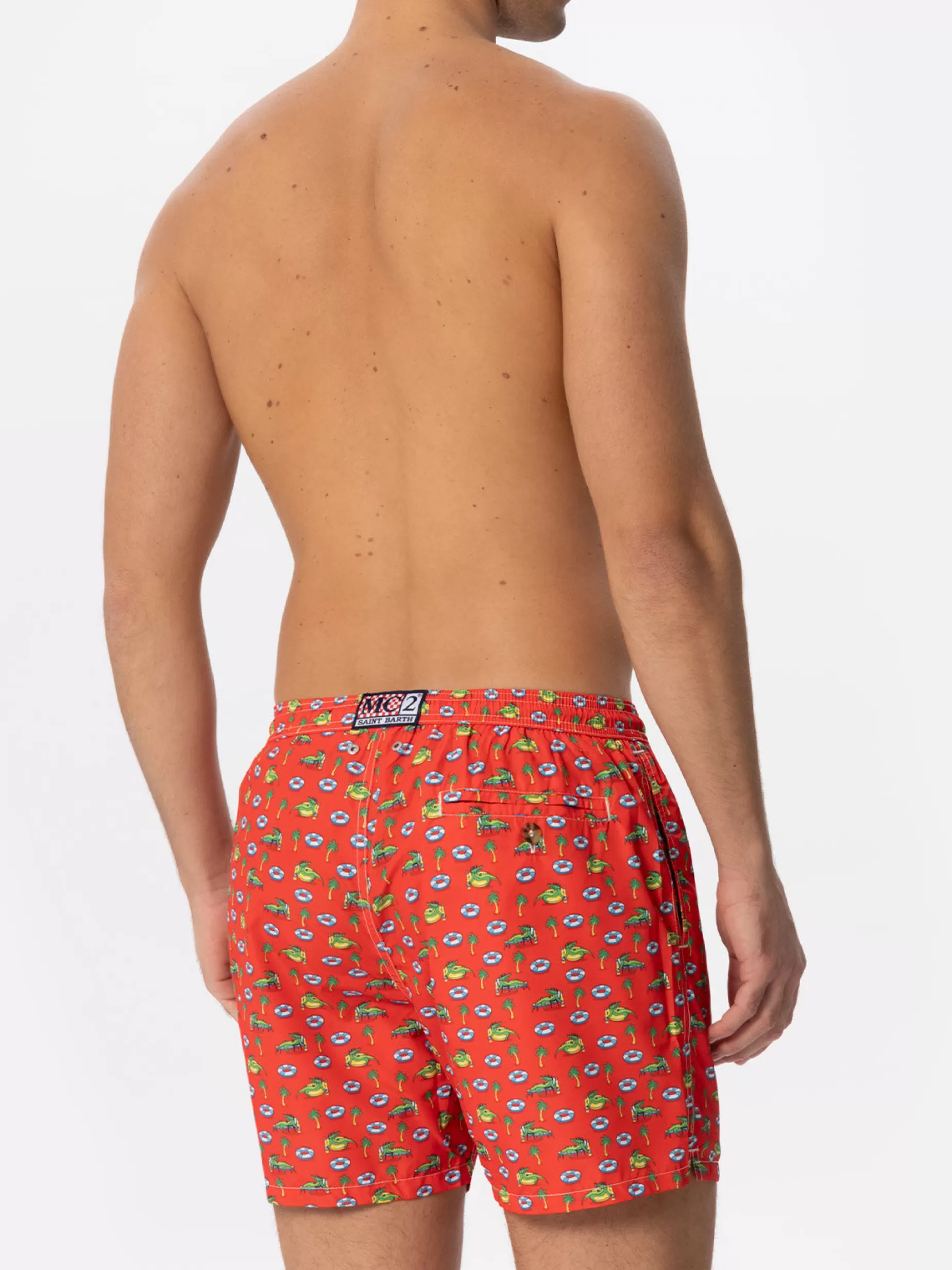 Store Costume da bagno da uomo in tessuto leggero con stampa coccodrillo Uomo Costumi Mare Microfantasia | Tessuto Leggero