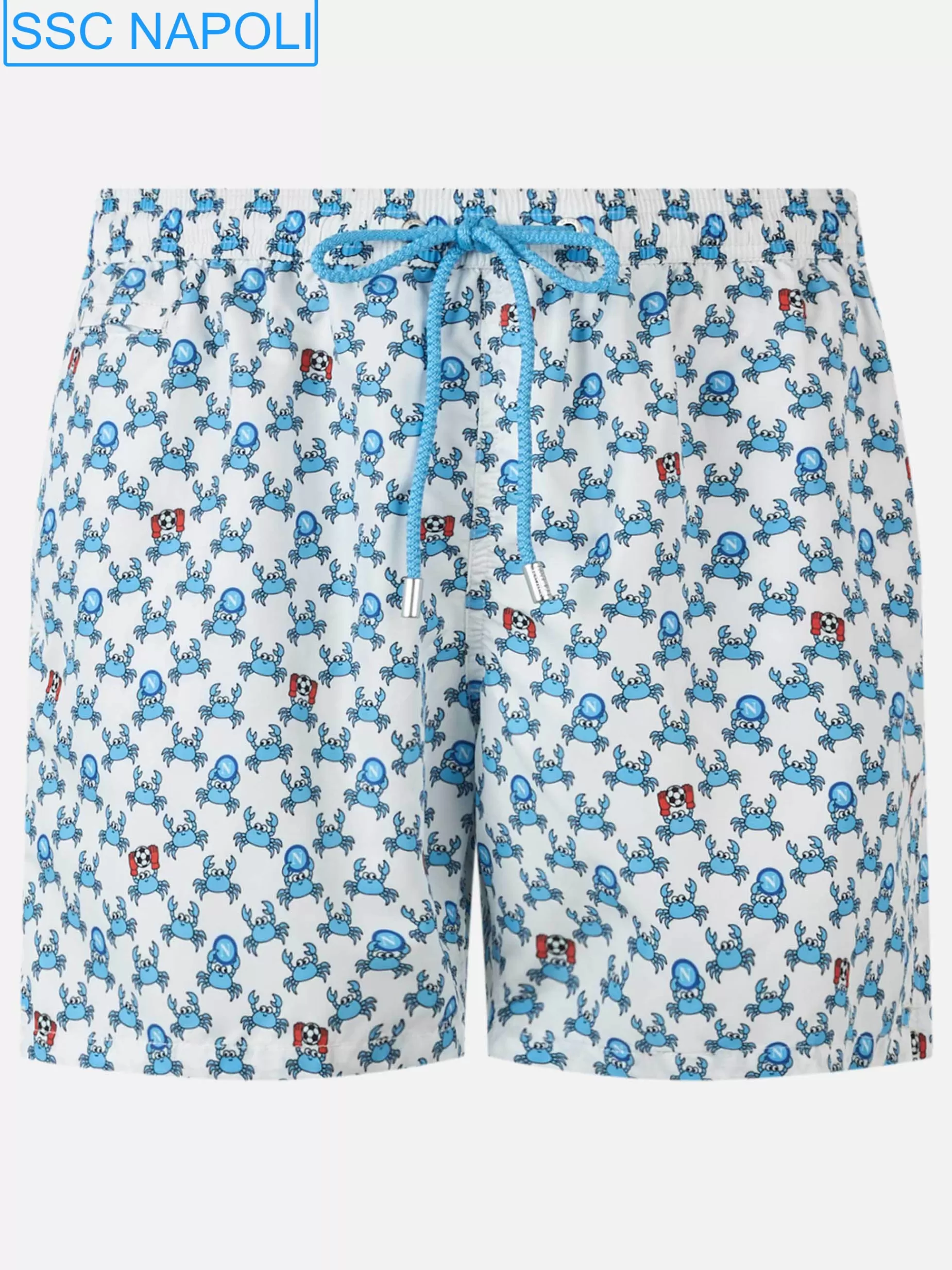 Hot Costume da bagno da uomo in tessuto leggero con stampa Crab party e logo Napoli | SSC NAPOLI SPECIAL EDITION Uomo Tessuto Leggero