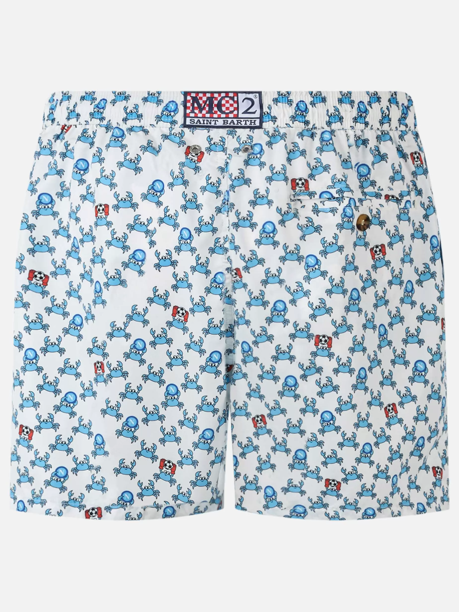 Hot Costume da bagno da uomo in tessuto leggero con stampa Crab party e logo Napoli | SSC NAPOLI SPECIAL EDITION Uomo Tessuto Leggero
