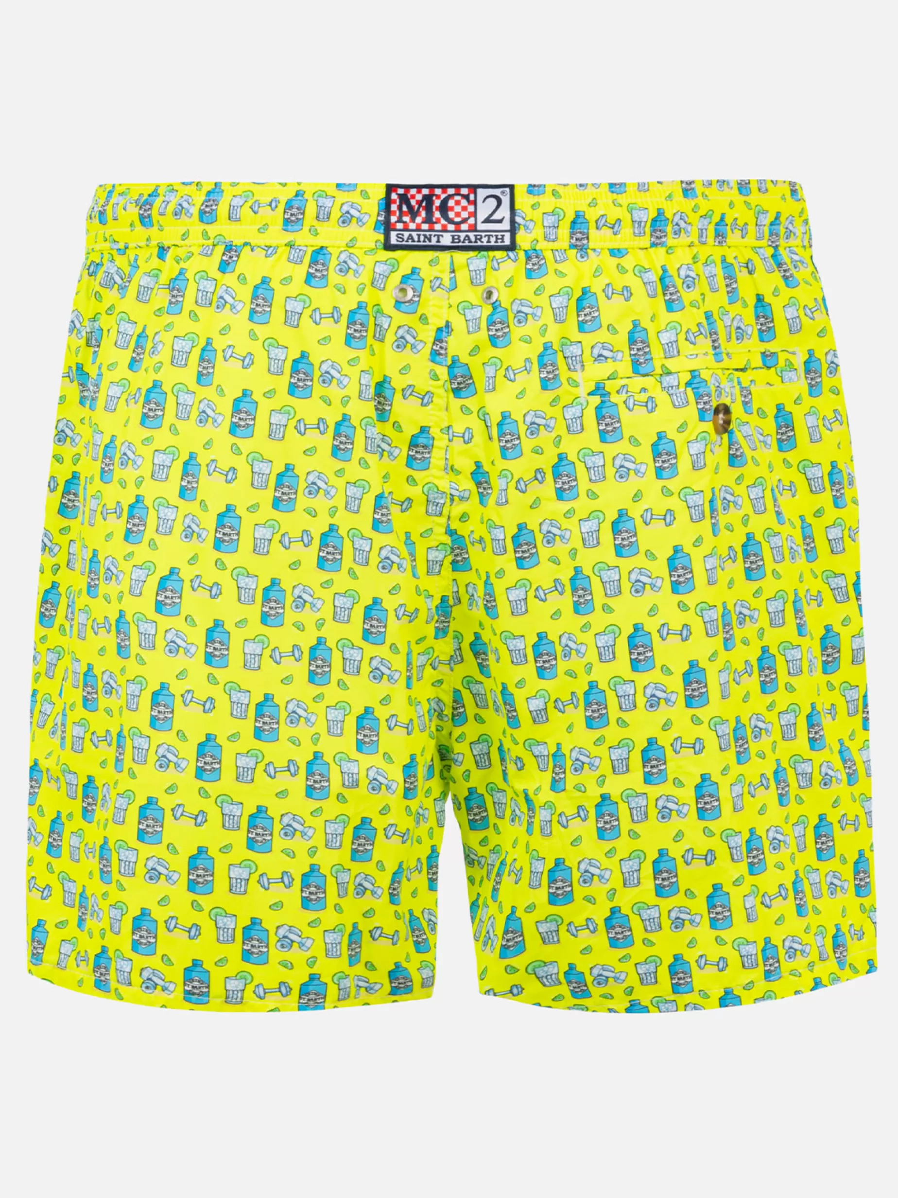 Store Costume da bagno da uomo in tessuto leggero con stampa gin Uomo Costumi Mare Microfantasia | Tessuto Leggero