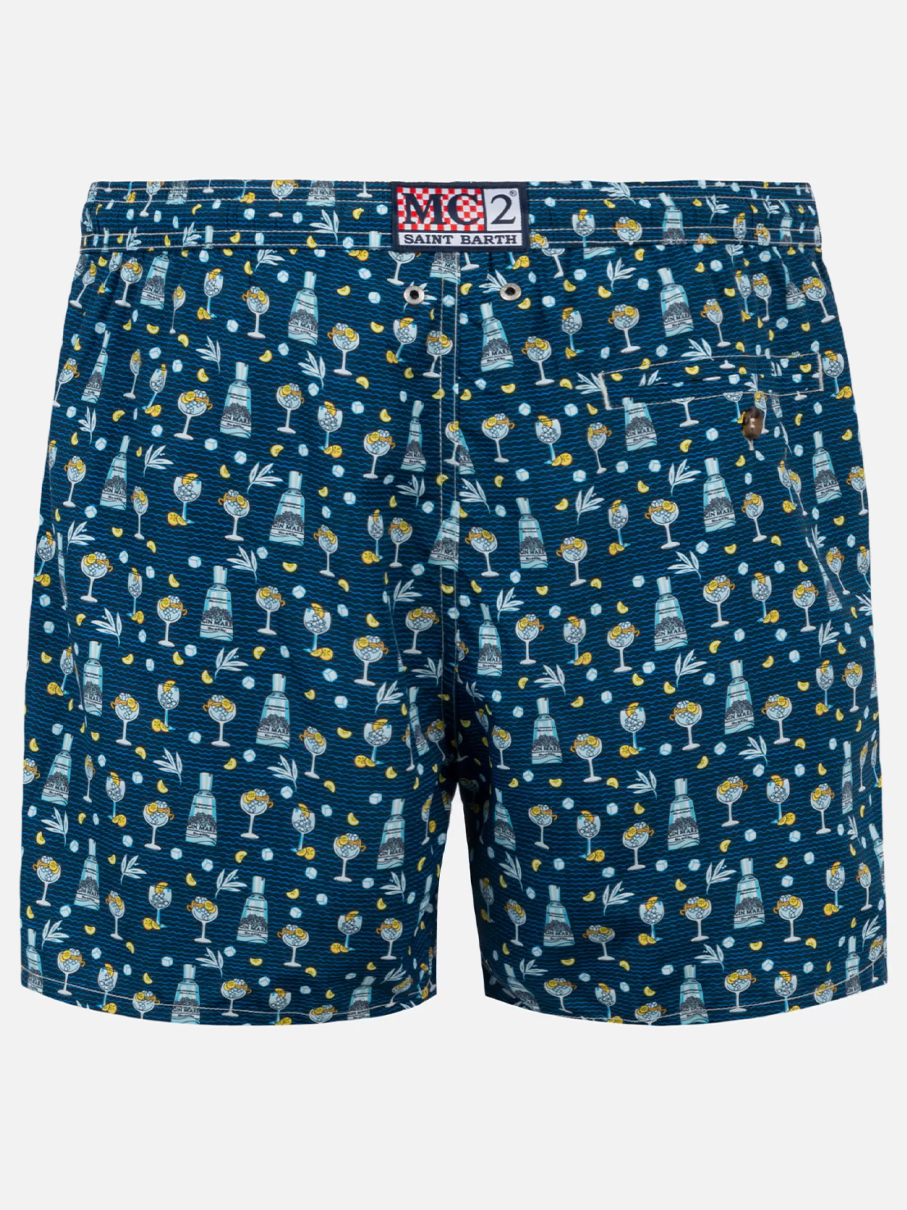 New Costume da bagno da uomo in tessuto leggero con stampa gin Mare | GIN MARE EDIZIONE SPECIALE Uomo Costumi Mare Microfantasia | Tessuto Leggero