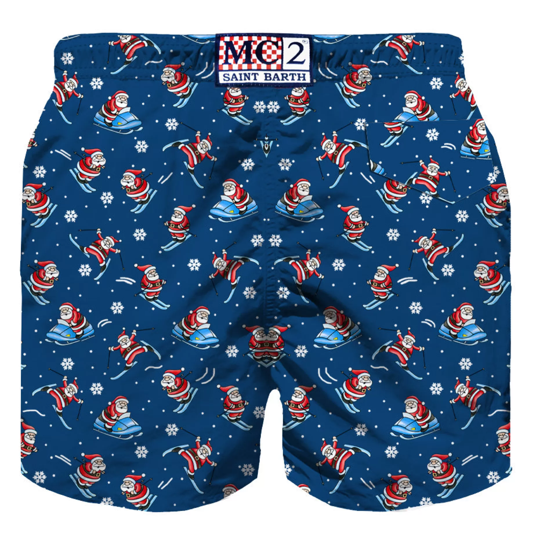 Sale Costume da bagno da uomo in tessuto leggero con stampa Happy Santa Claus Uomo Tessuto Leggero