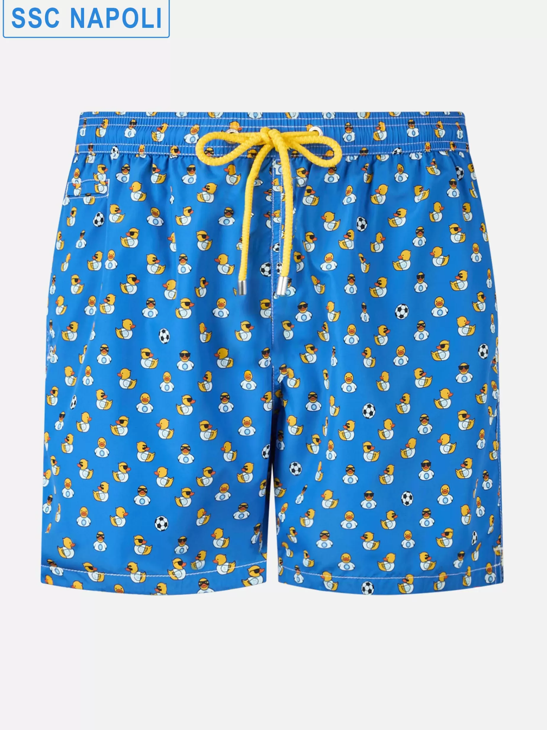 New Costume da bagno da uomo in tessuto leggero con stampa logo Ducky e Napoli | SSC NAPOLI SPECIAL EDITION Uomo Tessuto Leggero | Beachwear