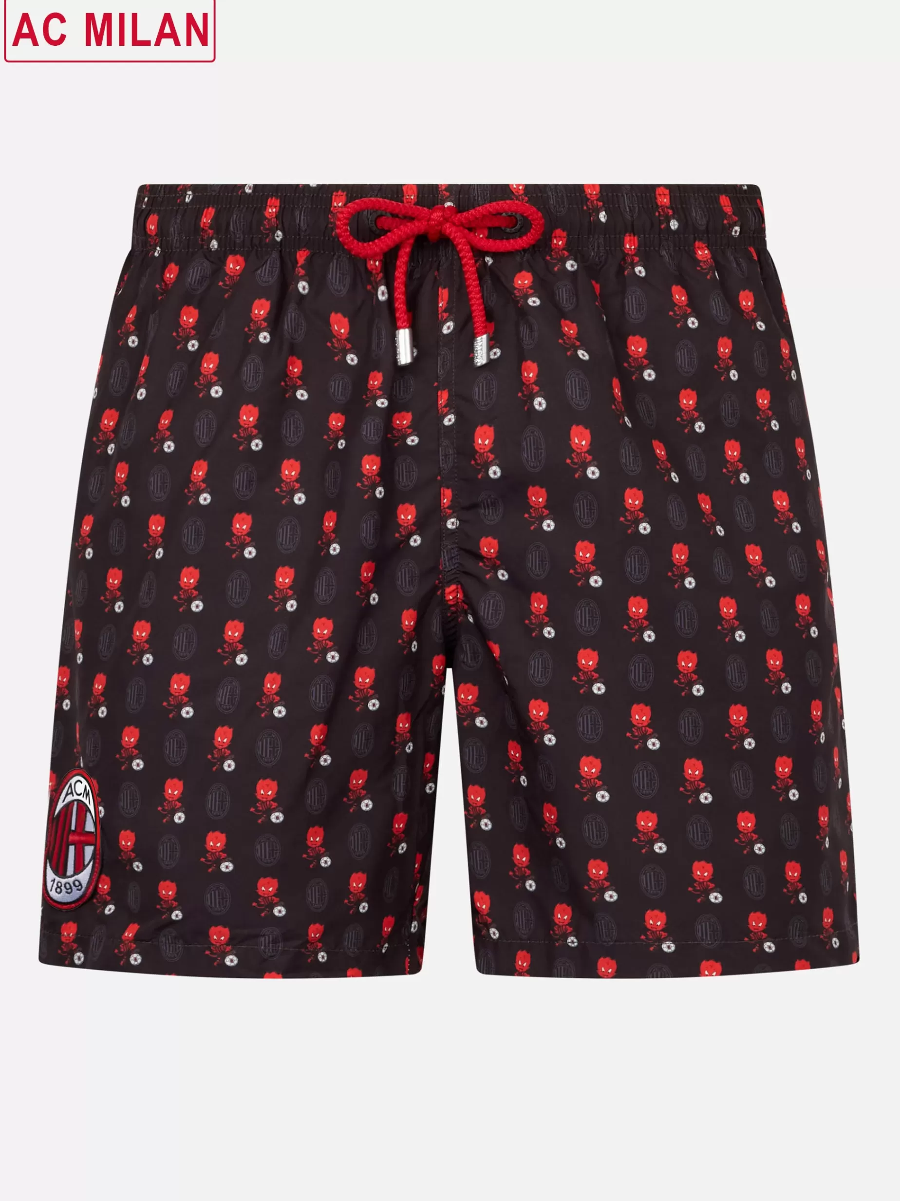 Best Sale Costume da bagno da uomo in tessuto leggero con stampa logo Milan e patch | AC MILAN SPECIAL EDITION Uomo Costumi Mare Microfantasia | Tessuto Leggero