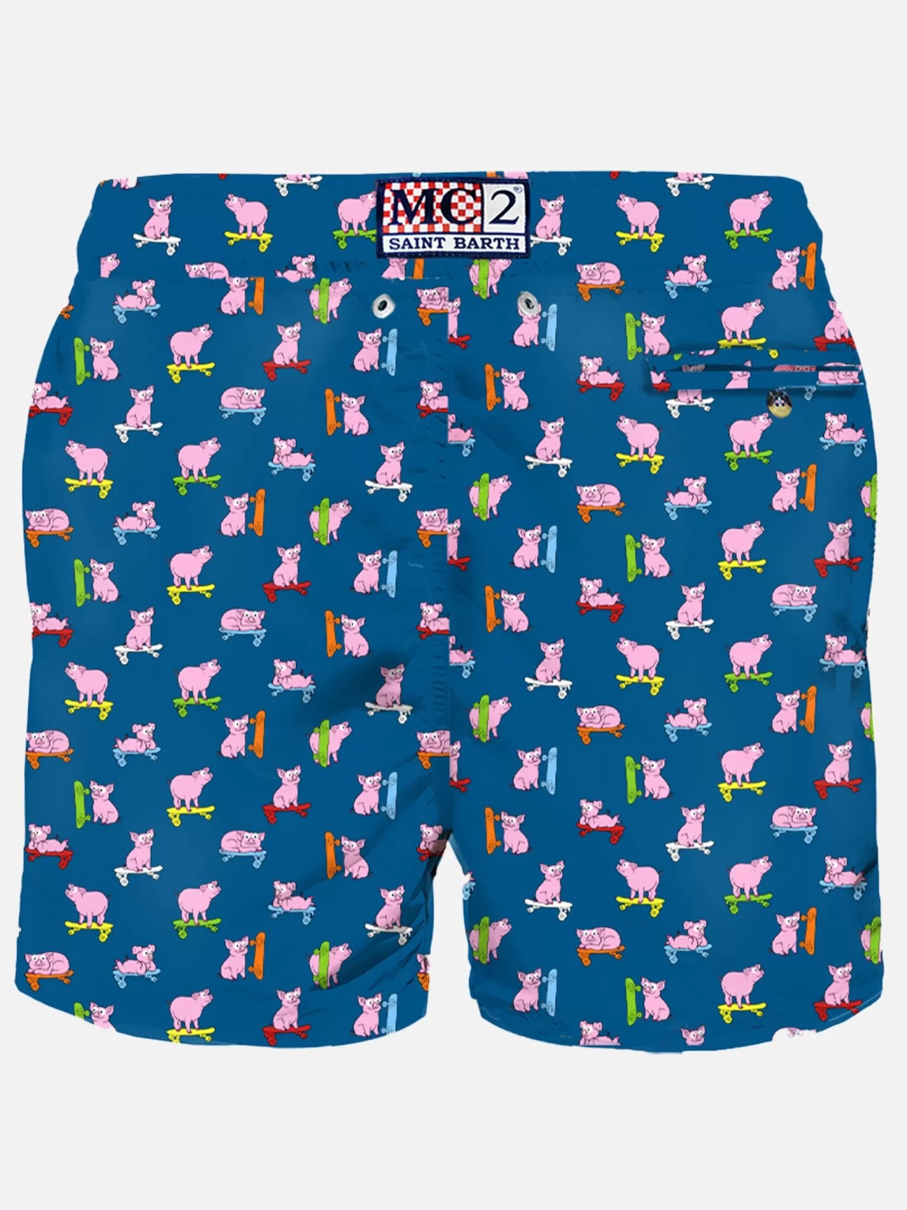 Flash Sale Costume da bagno da uomo in tessuto leggero con stampa maialini skater Uomo Costumi Mare Microfantasia | Tessuto Leggero