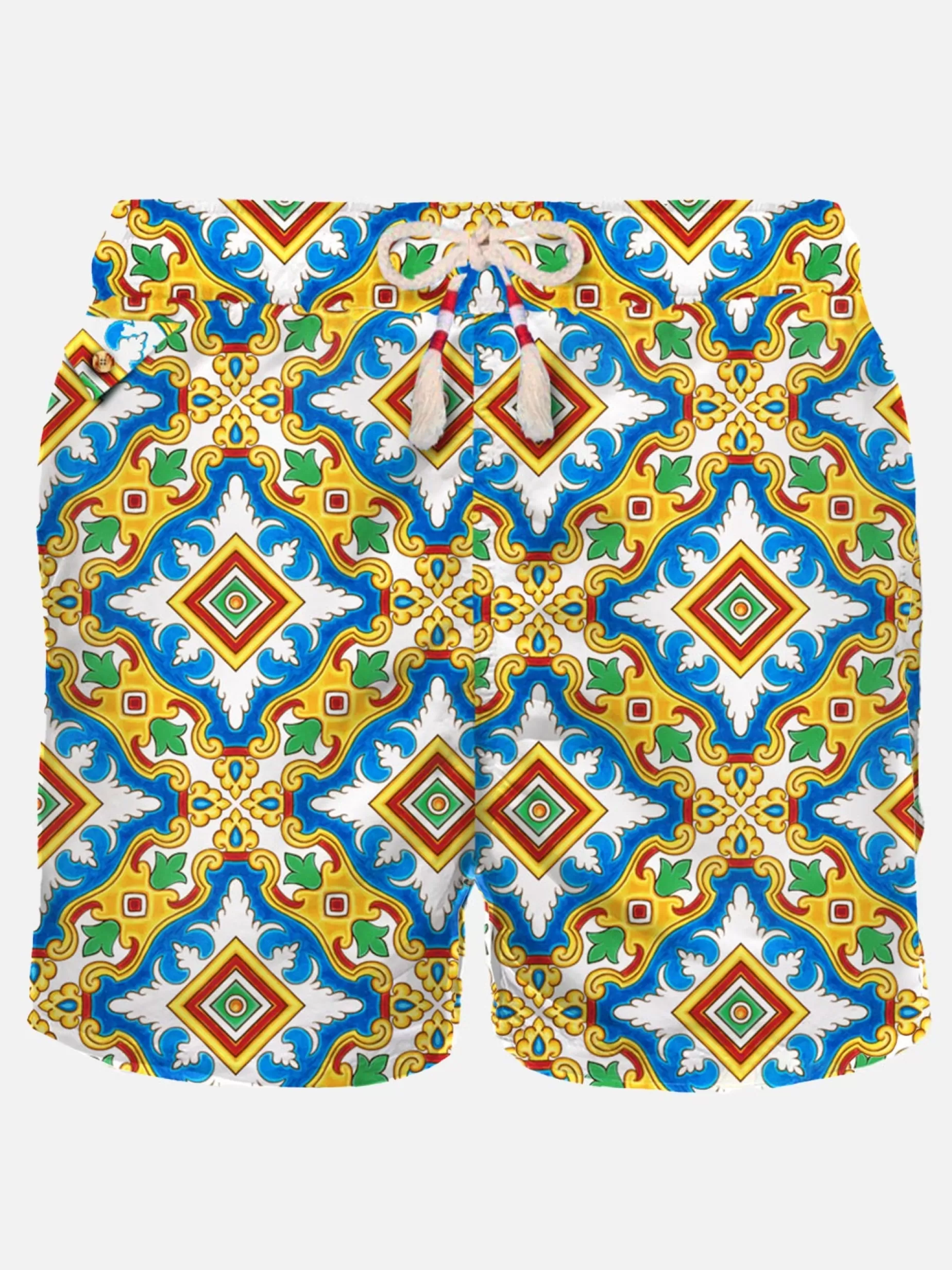 Shop Costume da bagno da uomo in tessuto leggero con stampa maiolica Uomo Tessuto Leggero